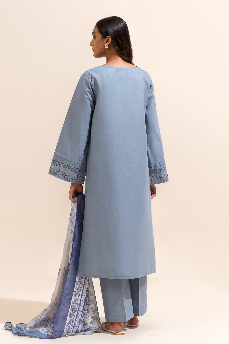 3 Piece Embroidered Lawn Suit-Fossil Muse (Unstitched)