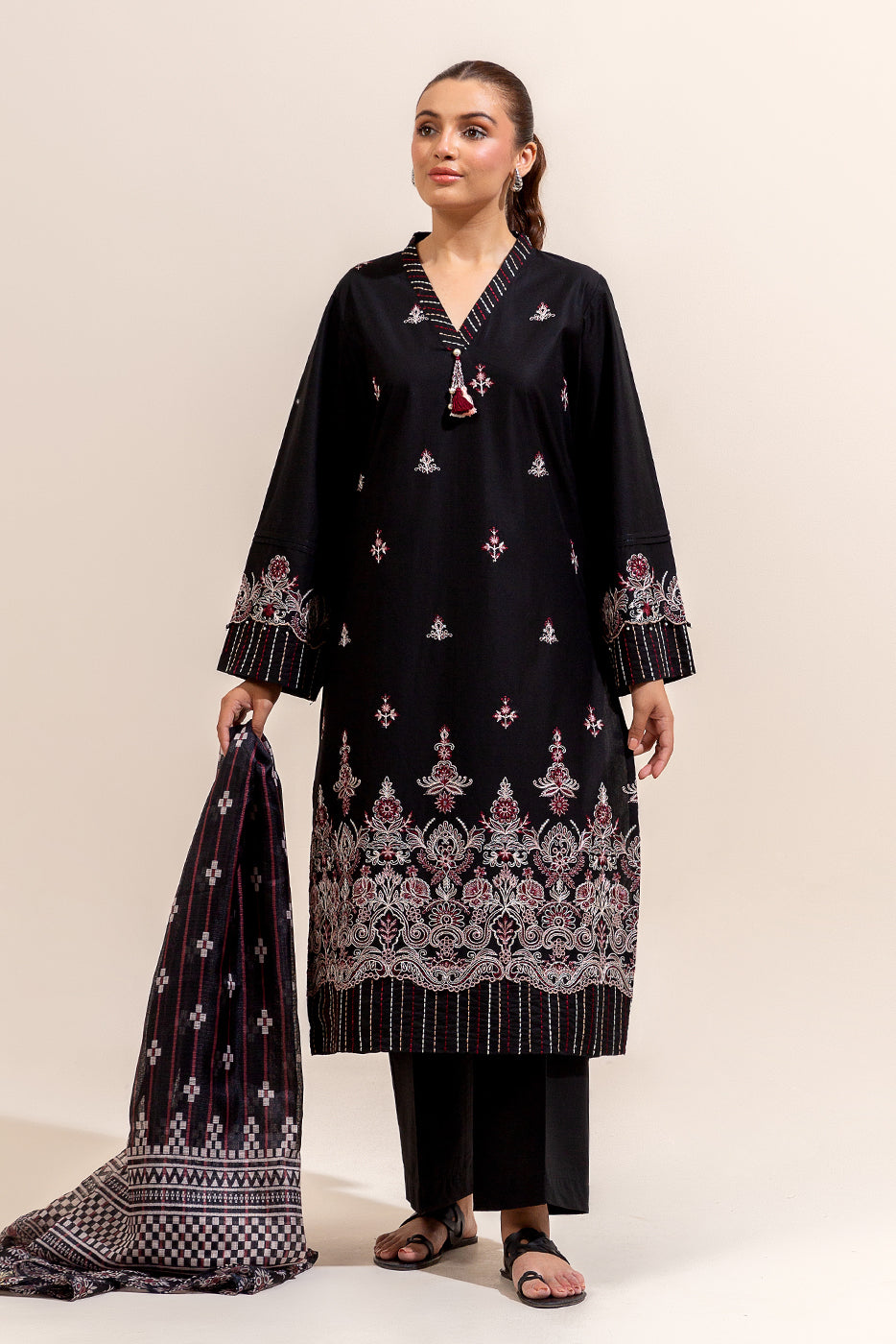 3 Piece Embroidered Lawn Suit-Pitch Verve (Unstitched)