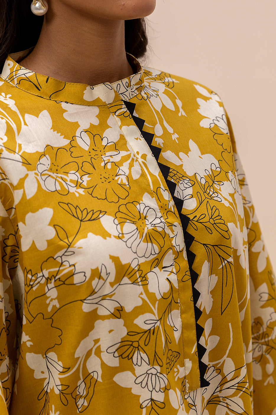 2 Piece Printed Lawn Suit-Dandelion Charm (Unstitched)