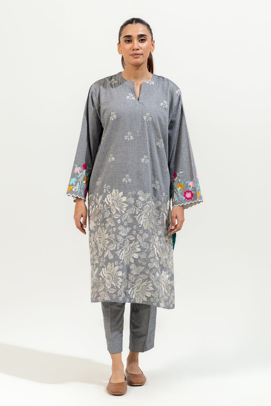 2 Piece Embroidered Karandi Suit (Pret)