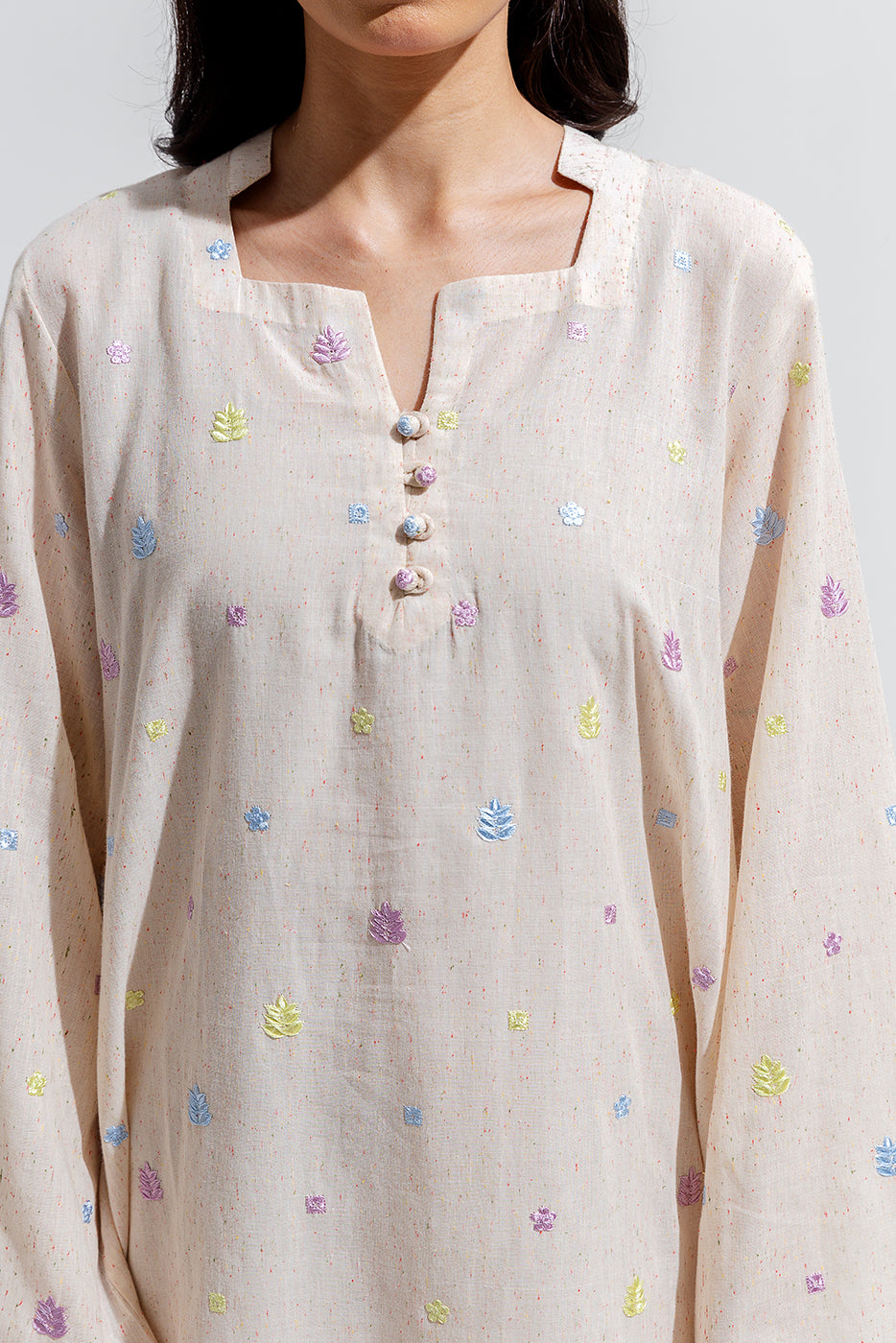 2 Piece Embroidered Multi Naps Suit (Pret)