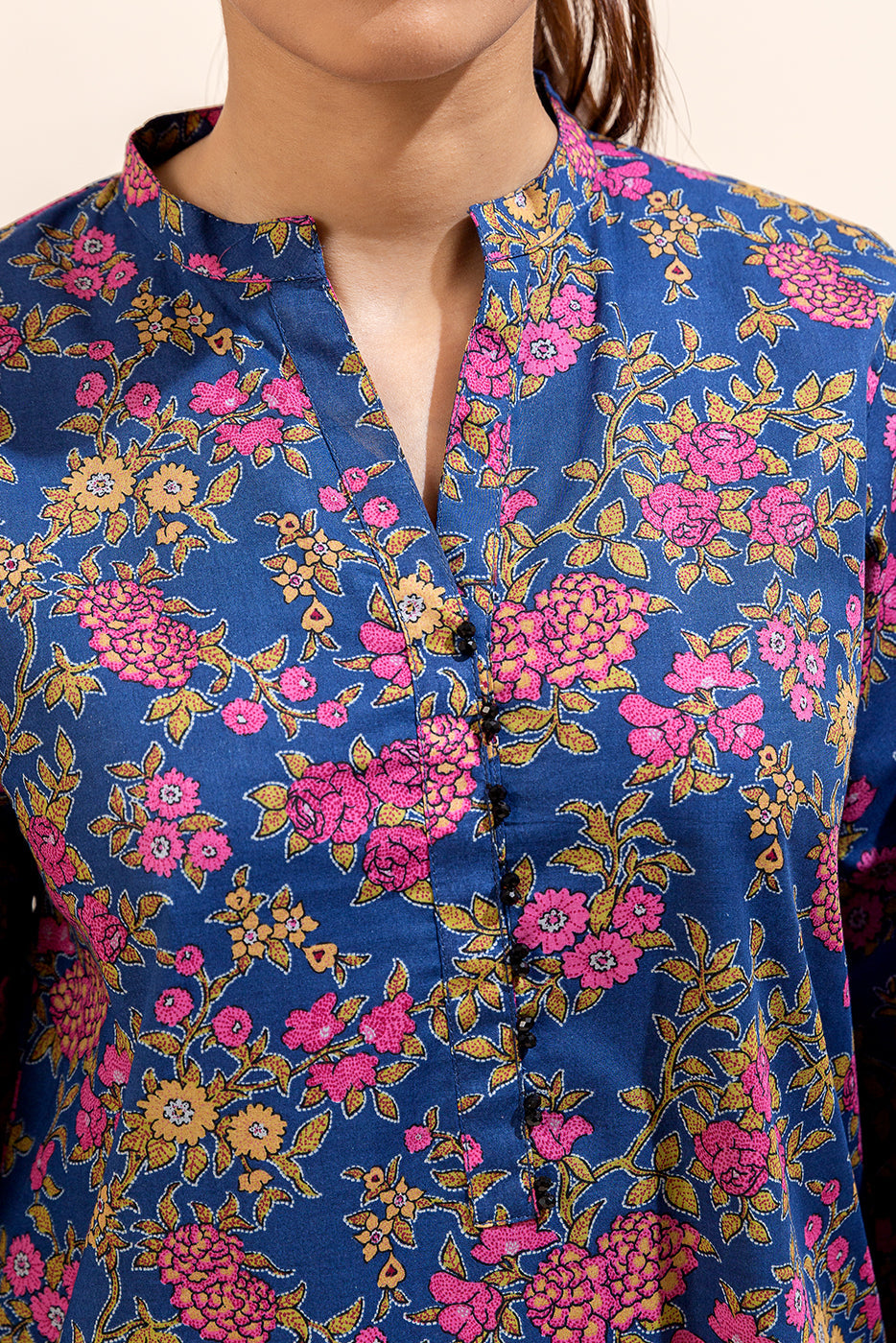 3 Piece Printed Lawn Suit-Lapis Gardenia (Unstitched)