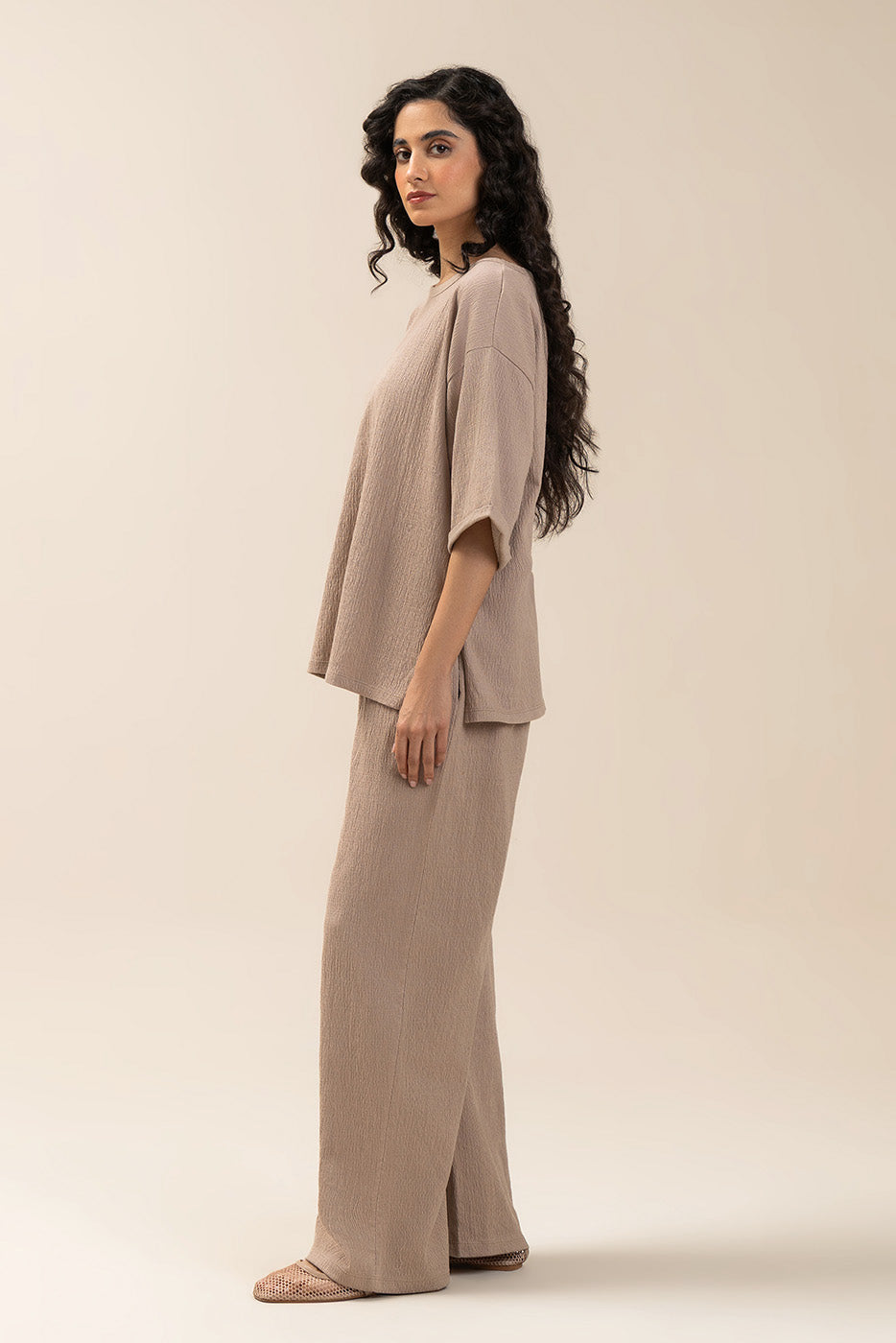 Seer Sucker Wide Leg Trouser