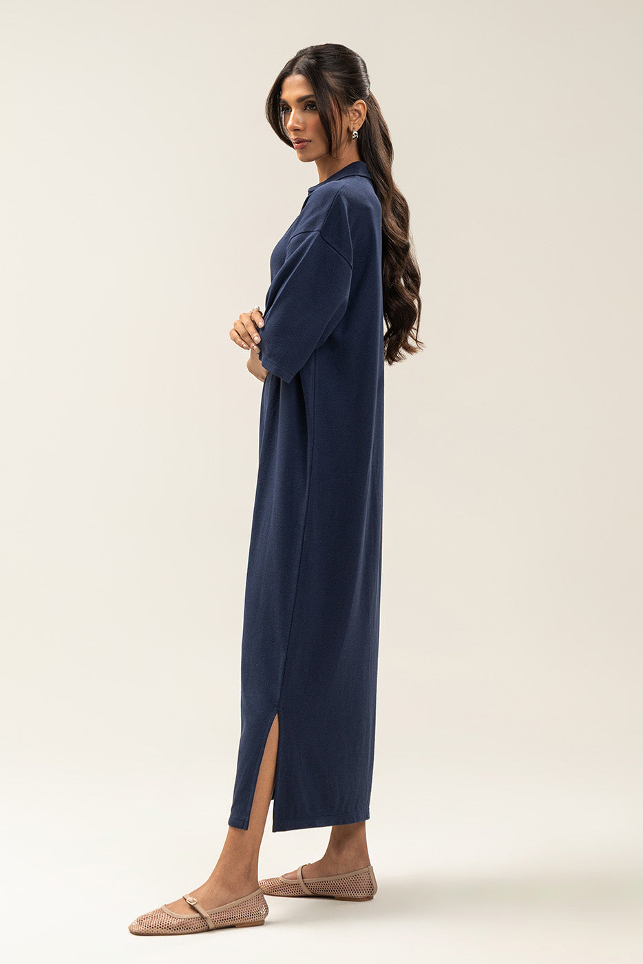 COLLAR V-NECK DRESS