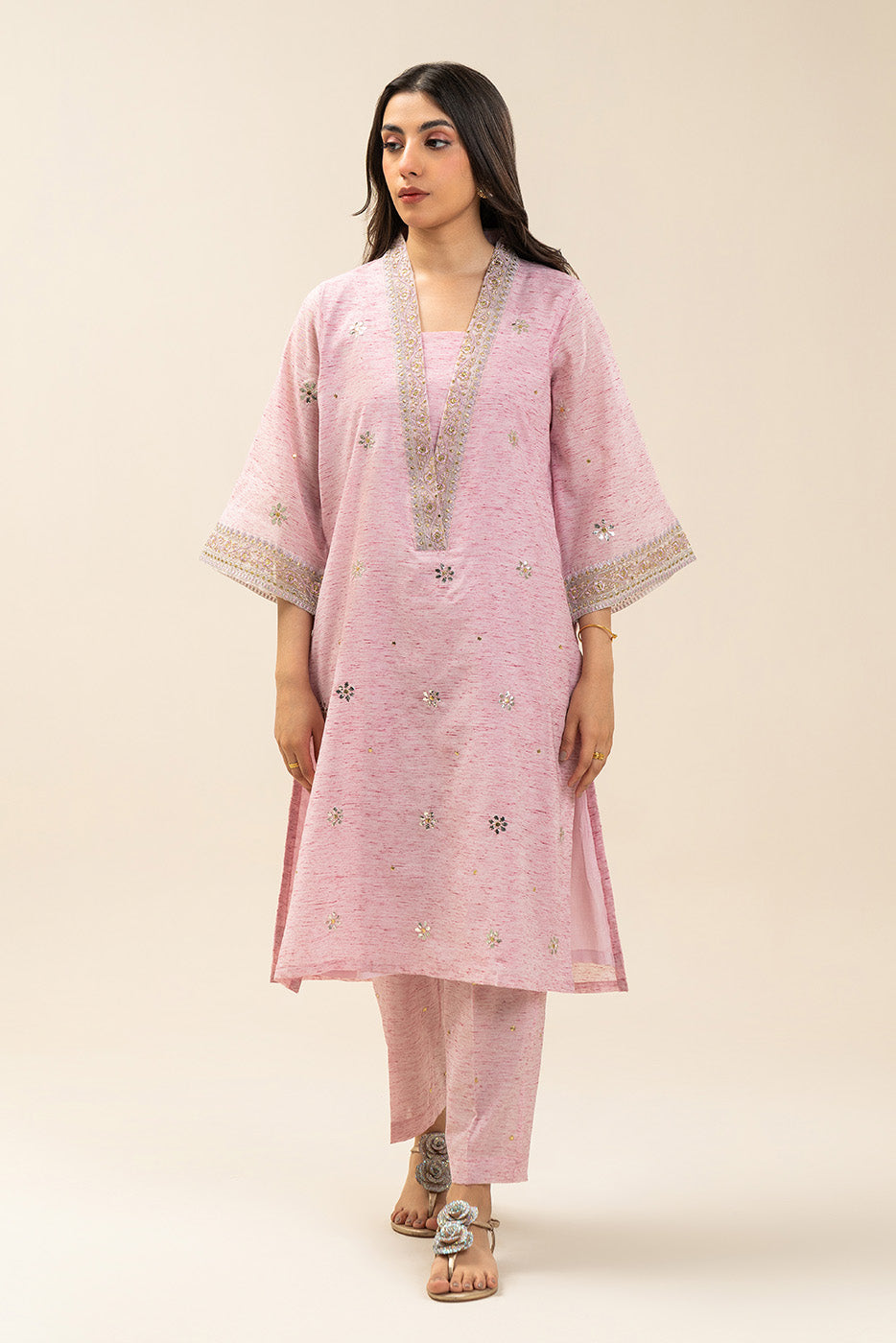 Embroidered Multi Naps Shirt (Luxury-Pret)