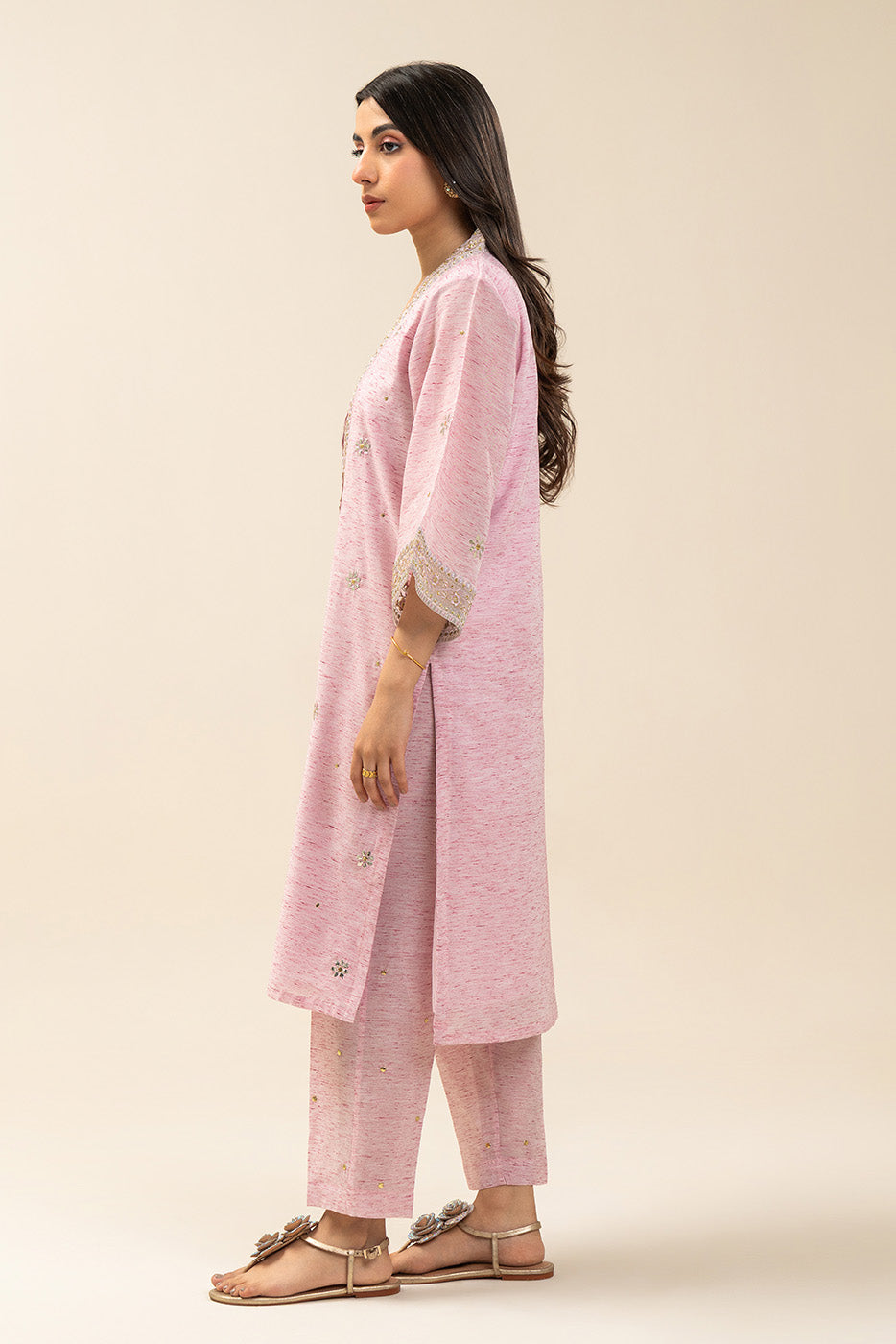 Embroidered Multi Naps Shirt (Luxury-Pret)