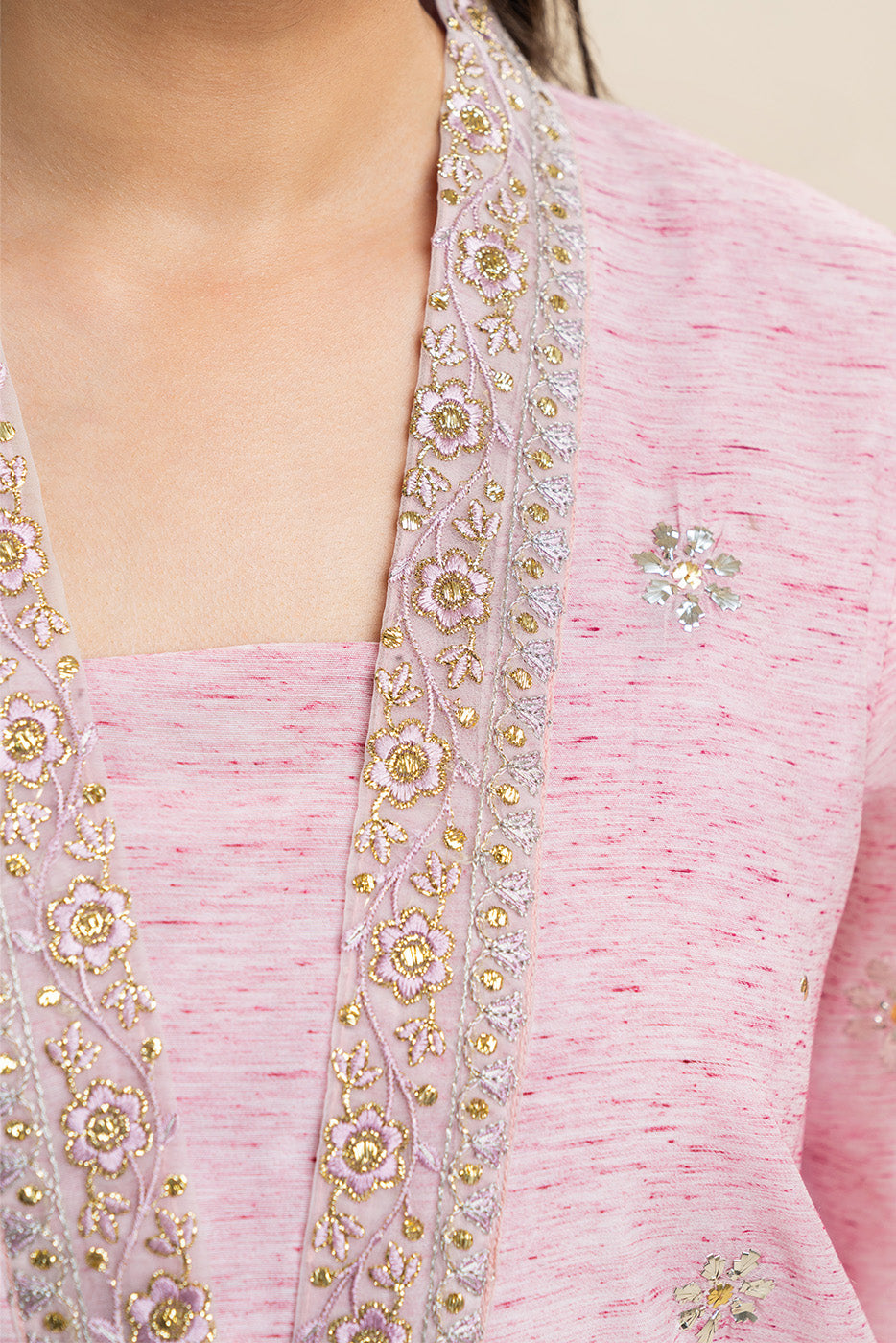 Embroidered Multi Naps Shirt (Luxury-Pret)