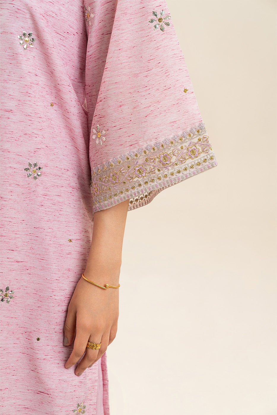 Embroidered Multi Naps Shirt (Luxury-Pret)