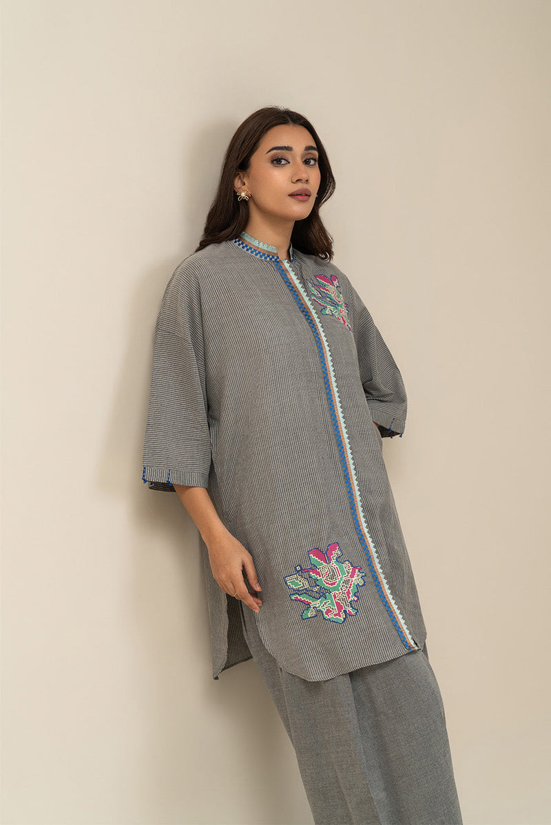 2 Piece Embroidered Dobby Suit (Pret)