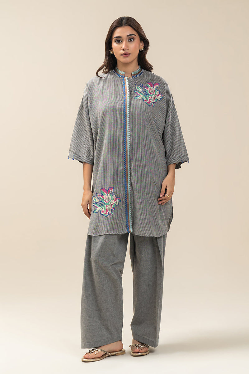 2 Piece Embroidered Dobby Suit (Pret)