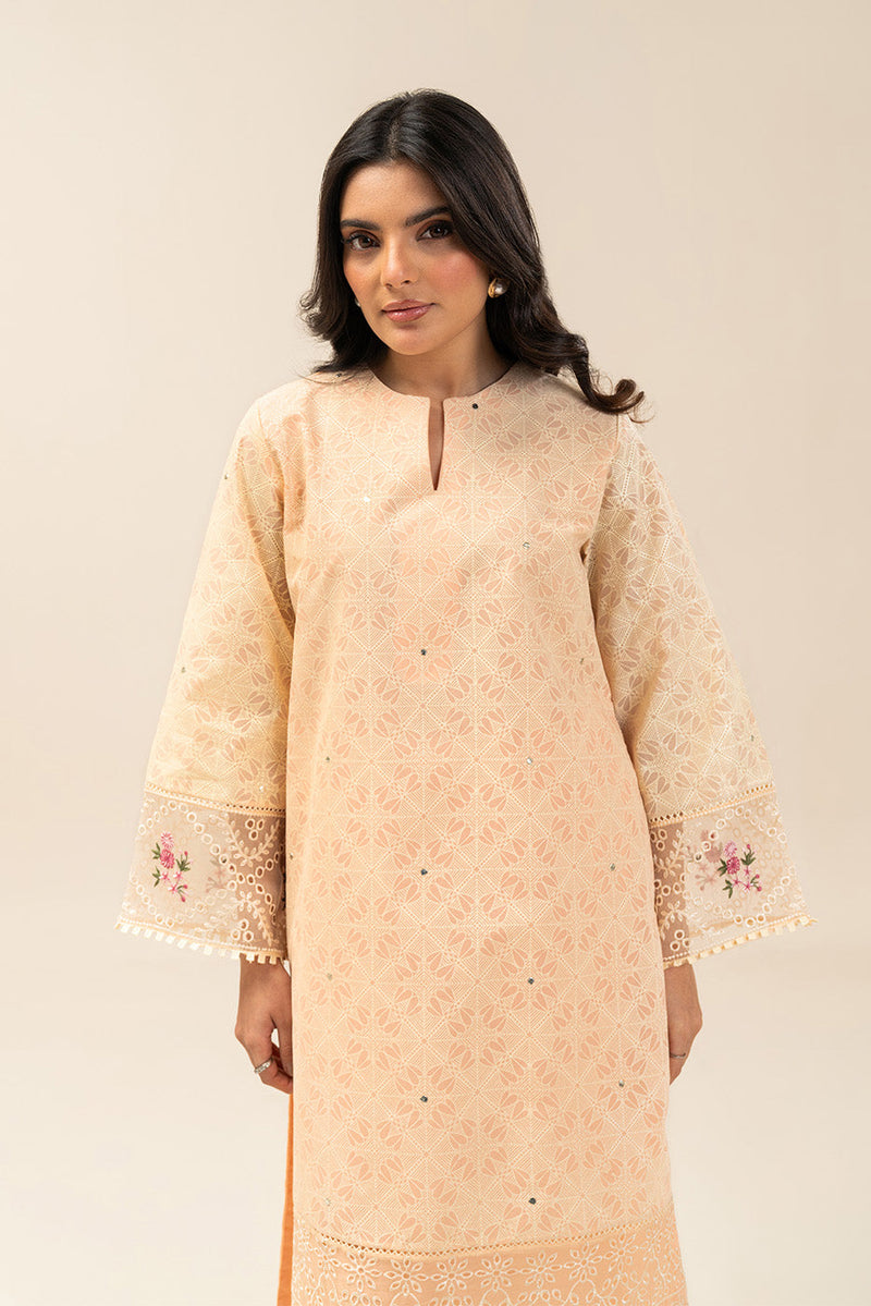 2 Piece Embroidered Paper Cotton Suit (Pret)