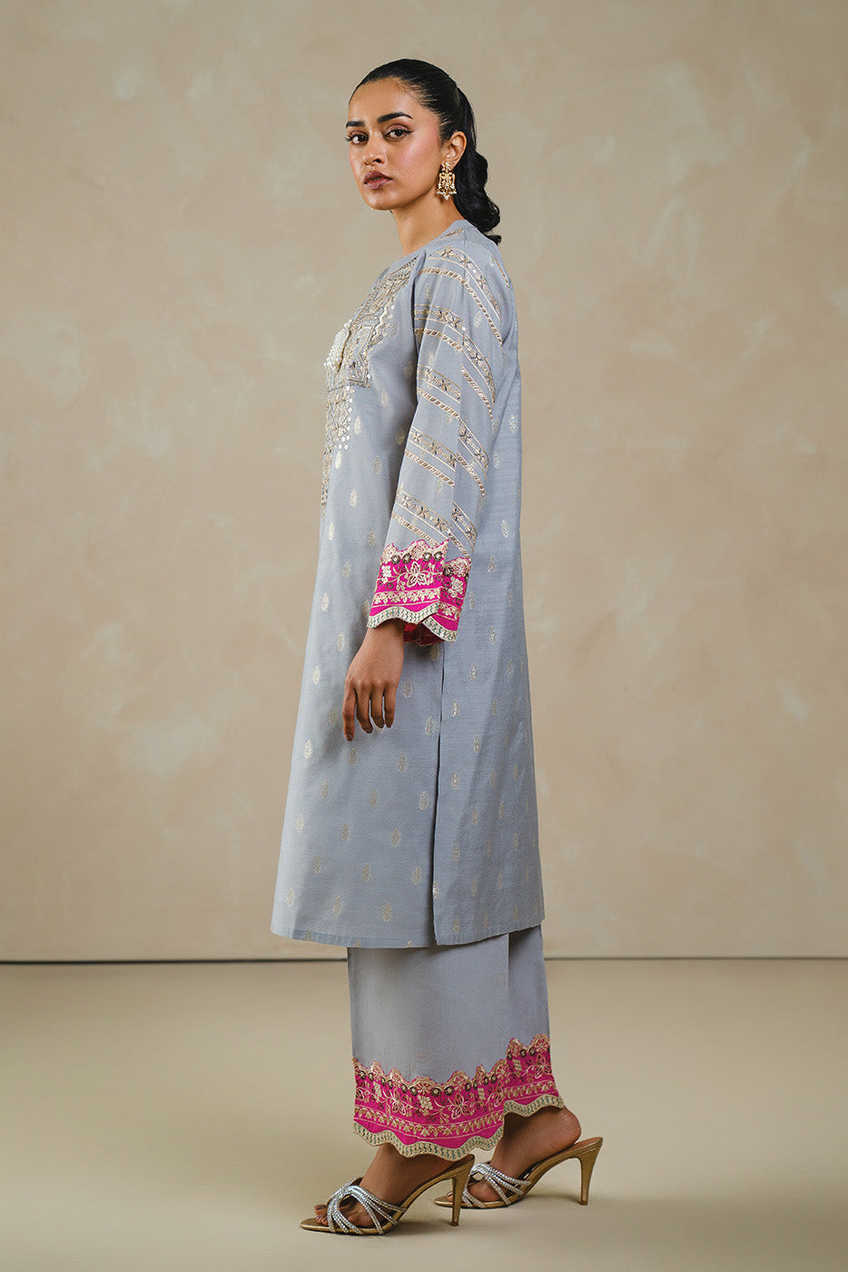 EMBROIDERED LUREX JACQUARD SHIRT (LUXURY PRET)