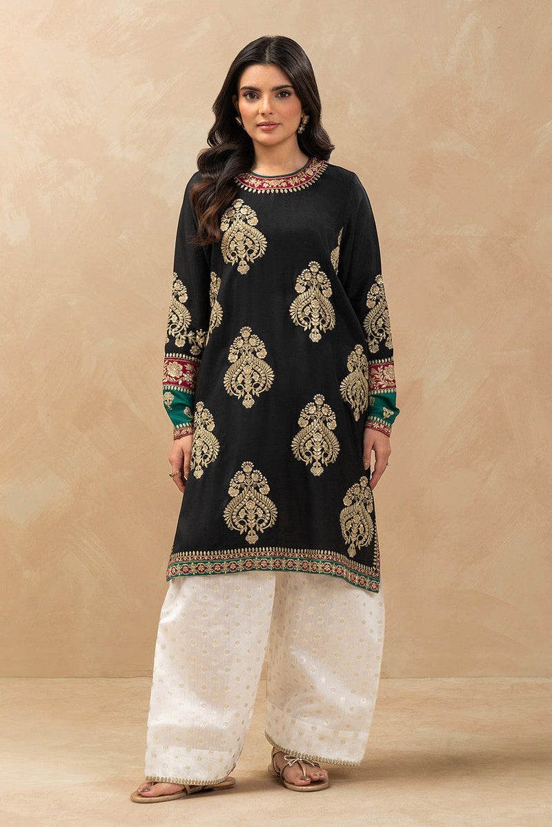 2 Piece Embroidered Raw Silk Suit (Luxury Pret)
