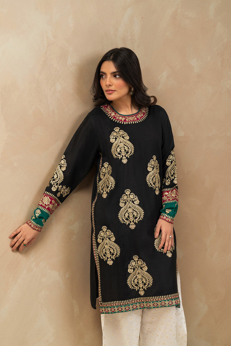 2 Piece Embroidered Raw Silk Suit (Luxury Pret)