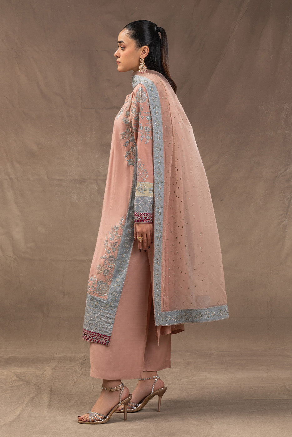 EMBROIDERED RAW SILK SHIRT (LUXURY PRET)