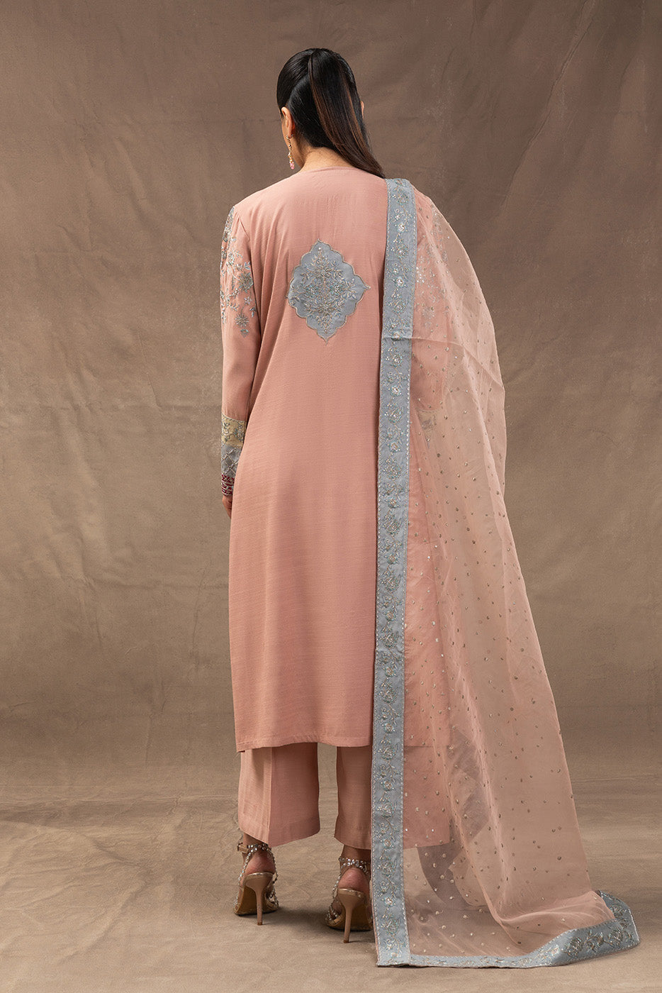 EMBROIDERED RAW SILK SHIRT (LUXURY PRET)