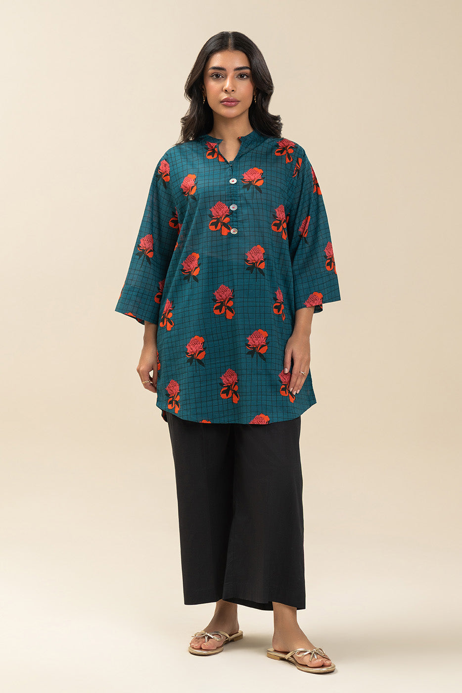 PRINTED DORIA LAWN SHIRT (PRET)