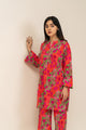 2 Piece Printed Two Way Slub Suit (Pret)