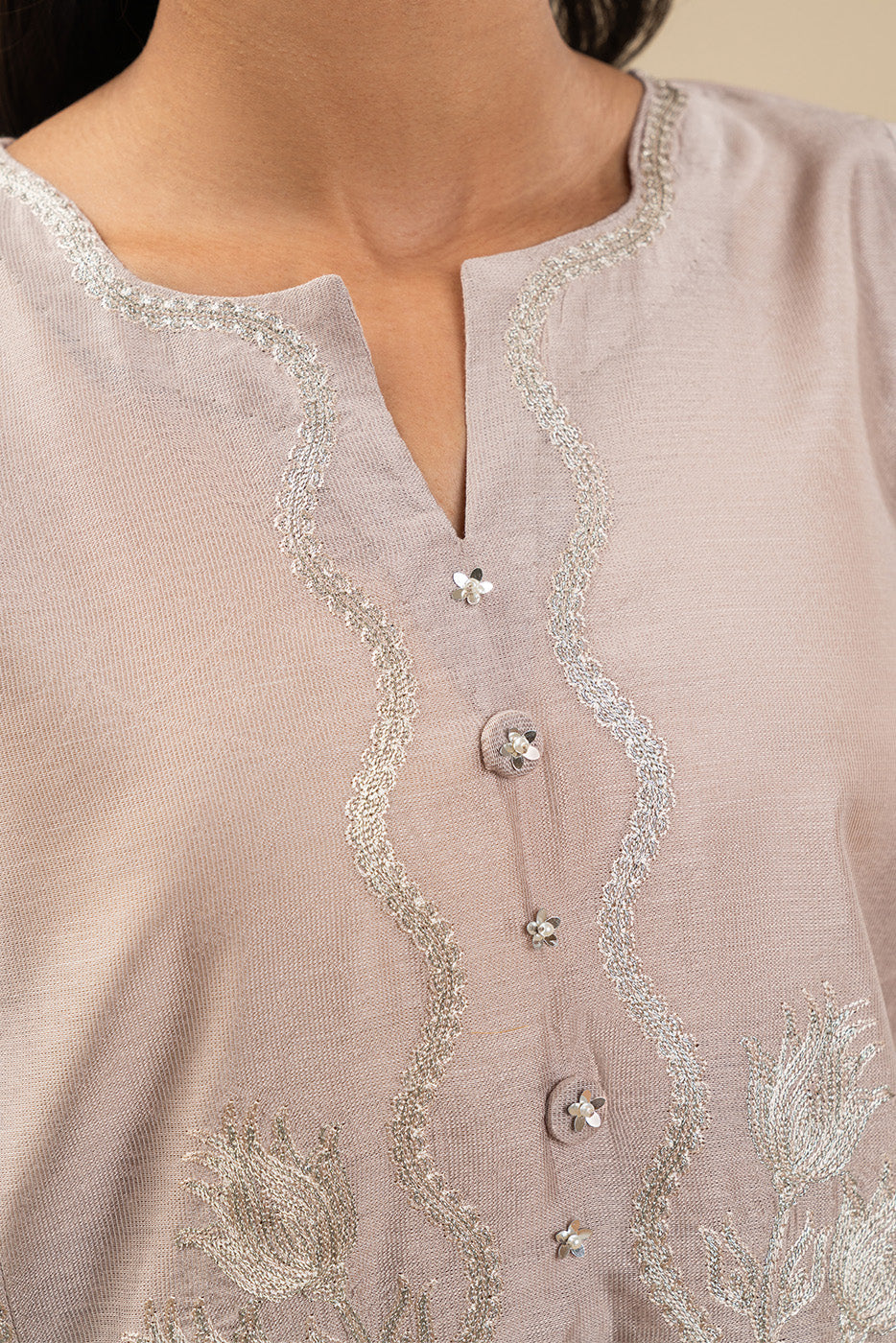 2 PIECE EMBROIDERED TWO TONE SUIT (HIGH CASUAL)