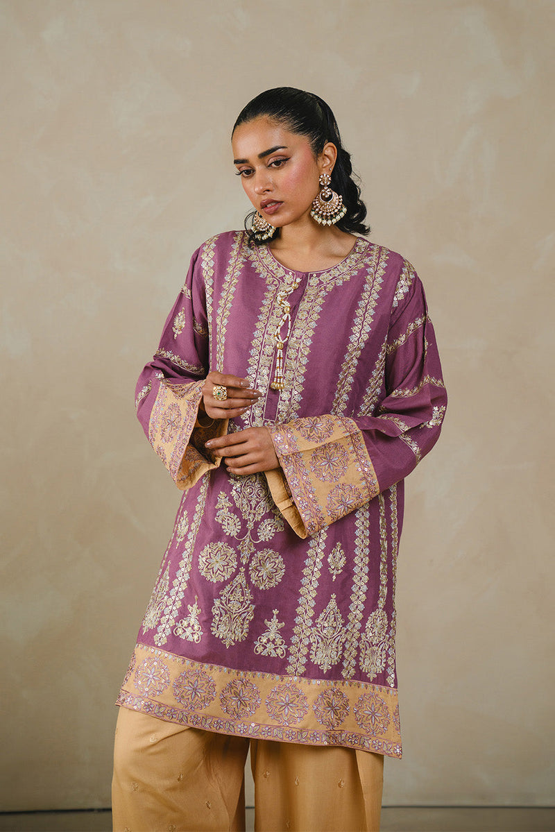 2 Piece Embroidered Raw Silk Suit (Luxury Pret)