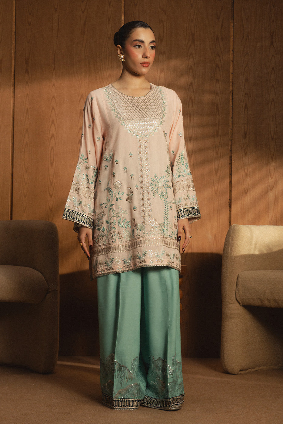 EMBROIDERED RAW SILK SHIRT (LUXURY-PRET)