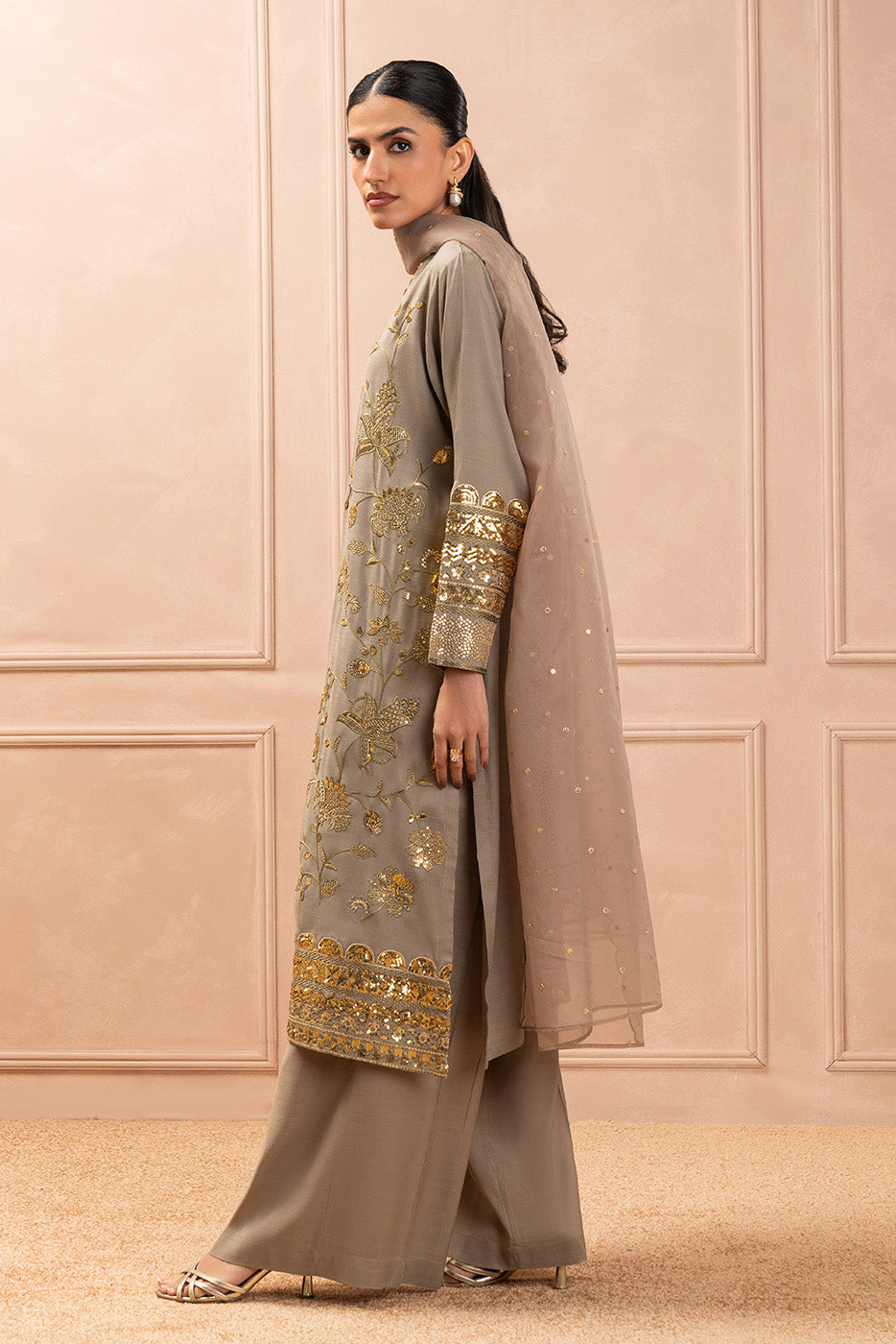 3 PIECE EMBROIDERED RAW SILK SUIT (LUXURY PRET)