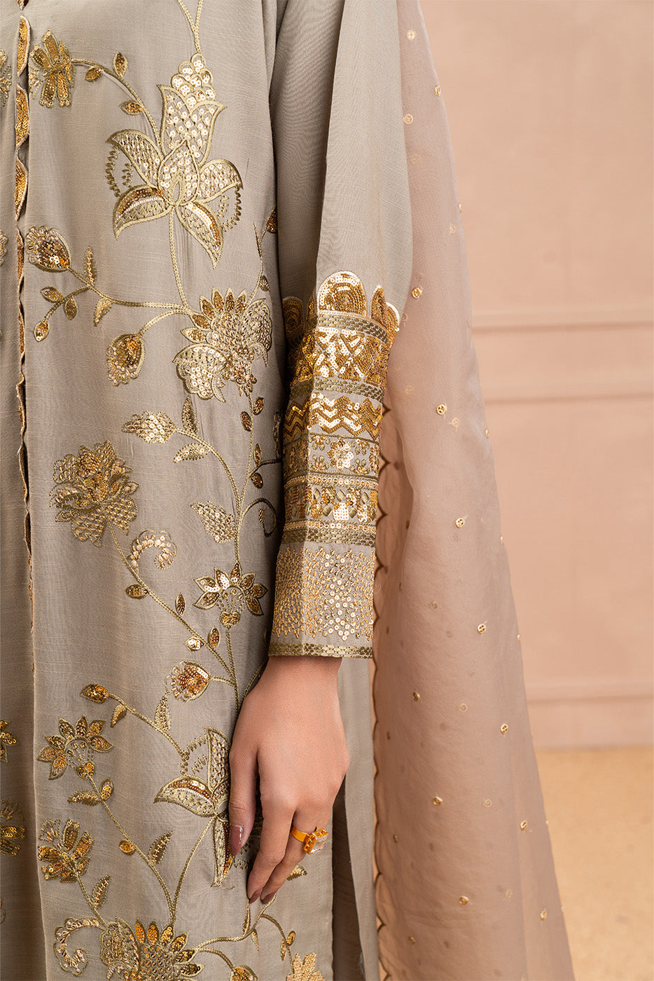 3 PIECE EMBROIDERED RAW SILK SUIT (LUXURY PRET)