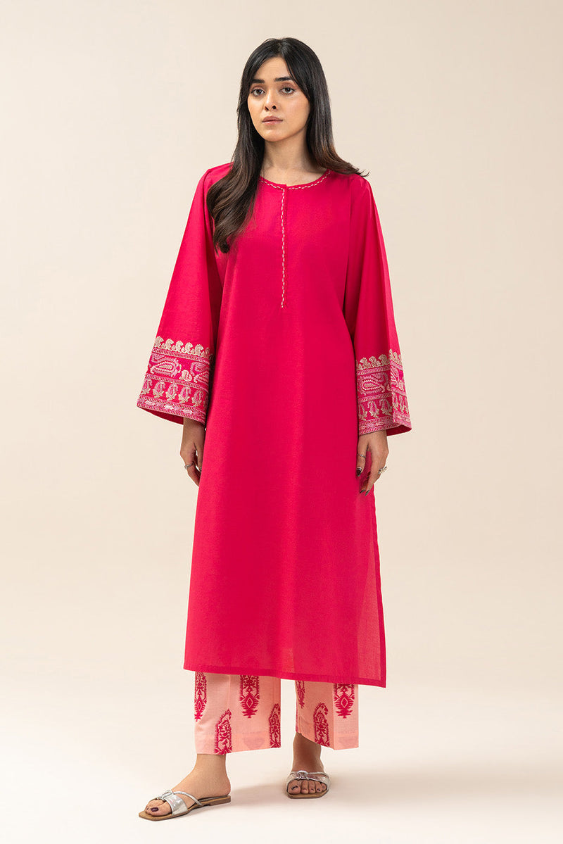 2 Piece Embroidered Cambric Suit (Pret)