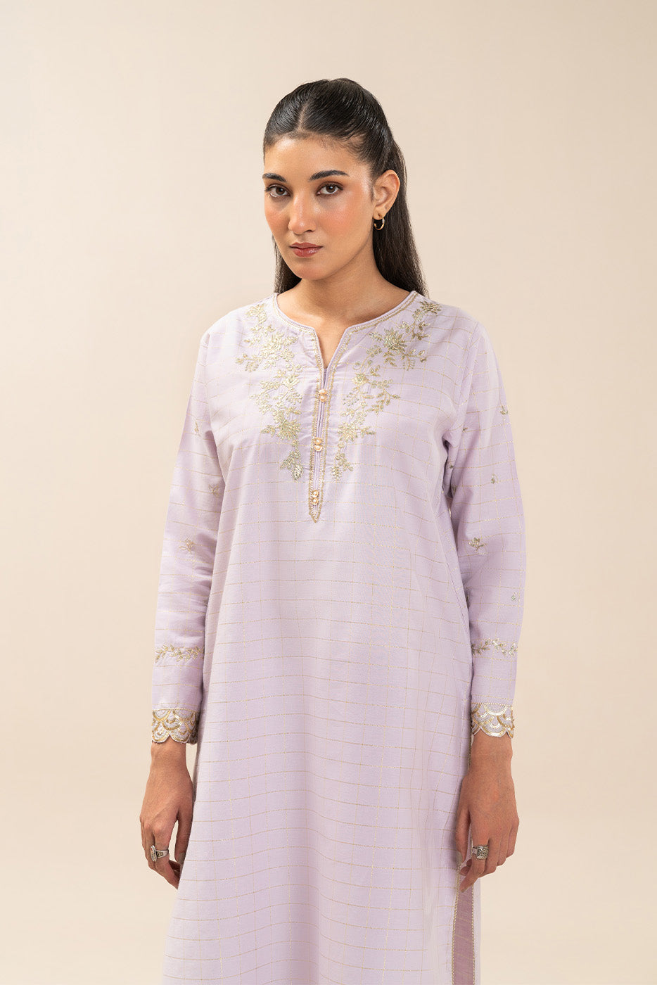 2 PIECE BASIC YARN DYED LUREX SUIT (PRET)