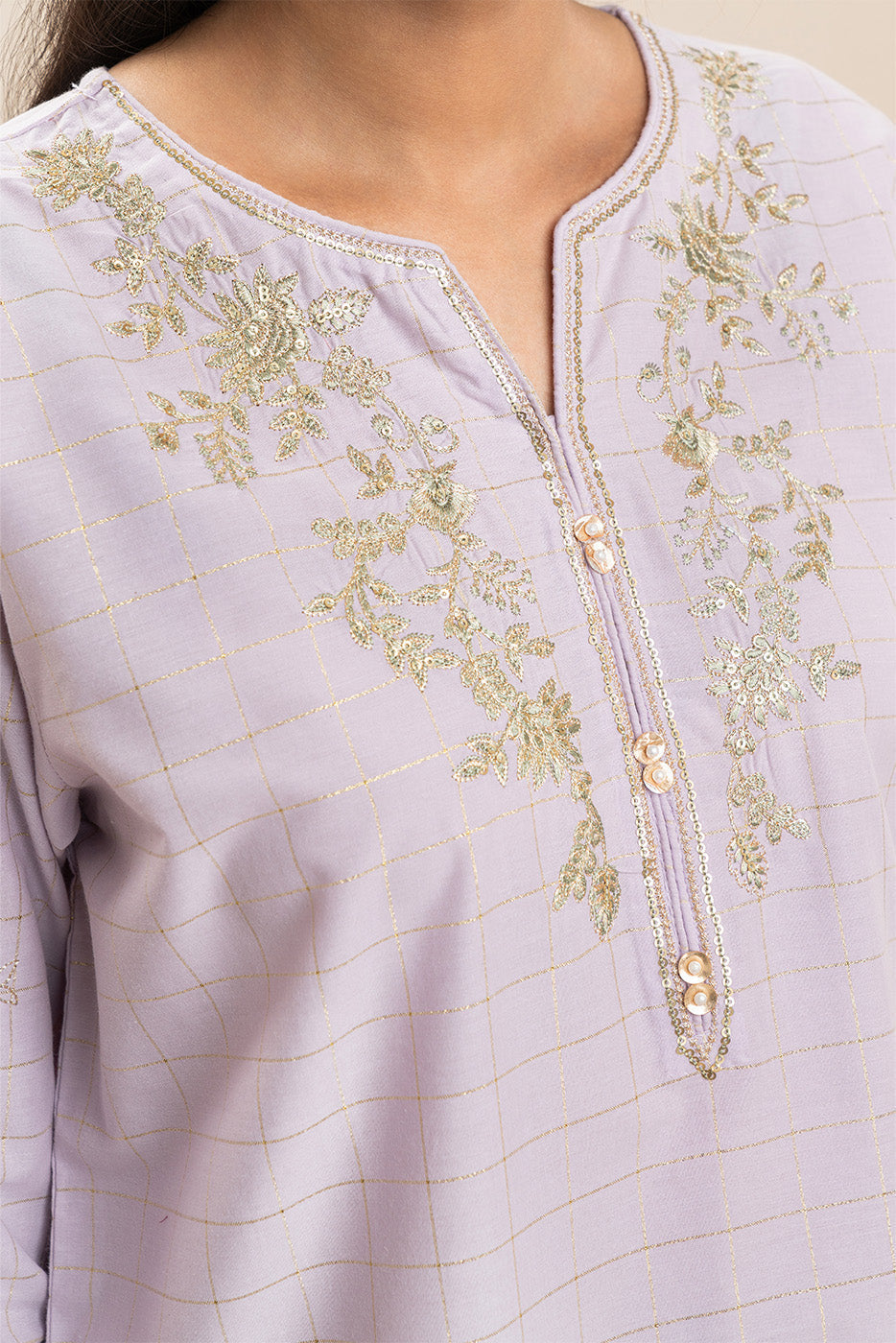 2 PIECE BASIC YARN DYED LUREX SUIT (PRET)