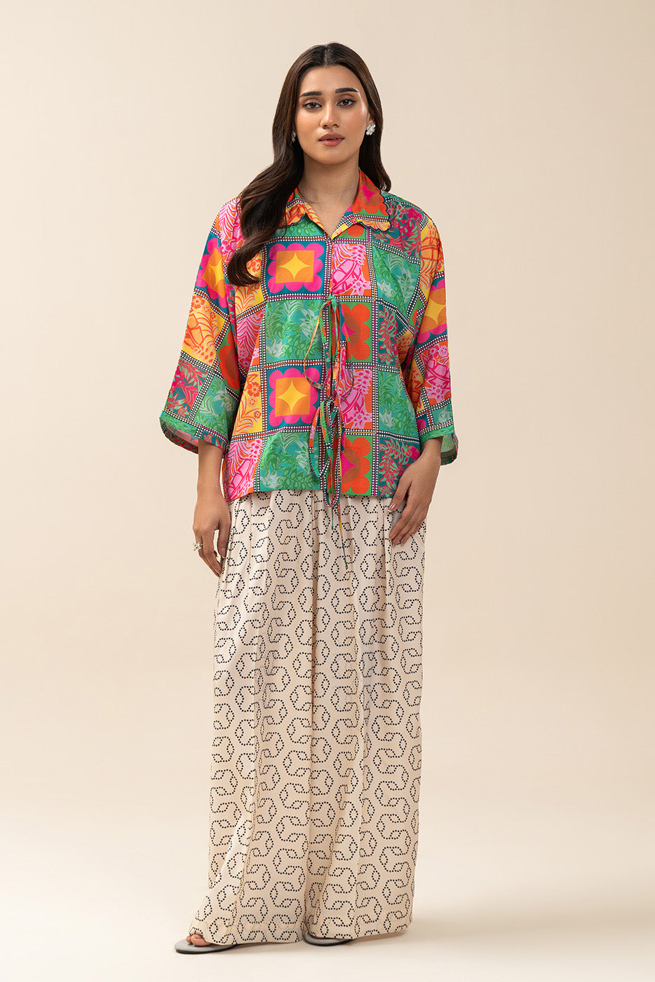 2 PIECE PRINTED SILK CO-ORD SET (FLOW)