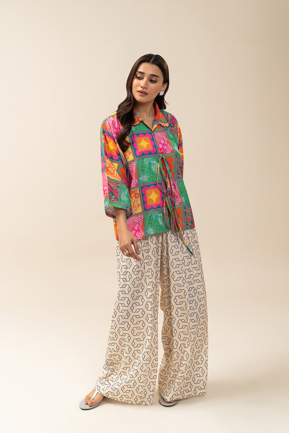 2 PIECE PRINTED SILK CO-ORD SET (FLOW)