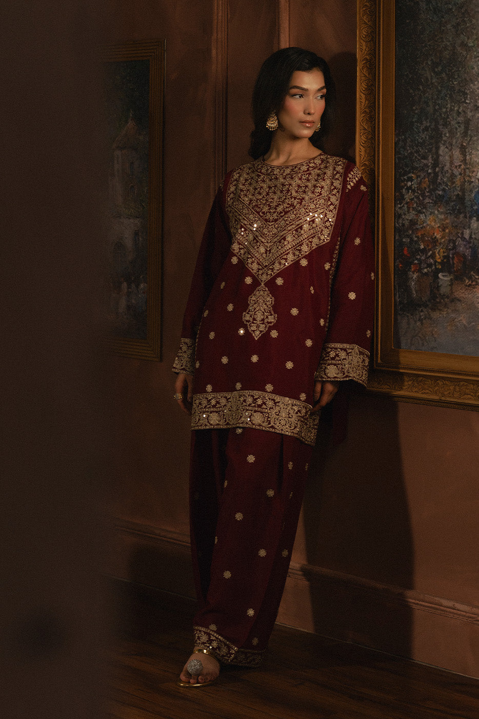 2 PIECE EMBROIDERED RAW SILK SUIT (LUXURY PRET)