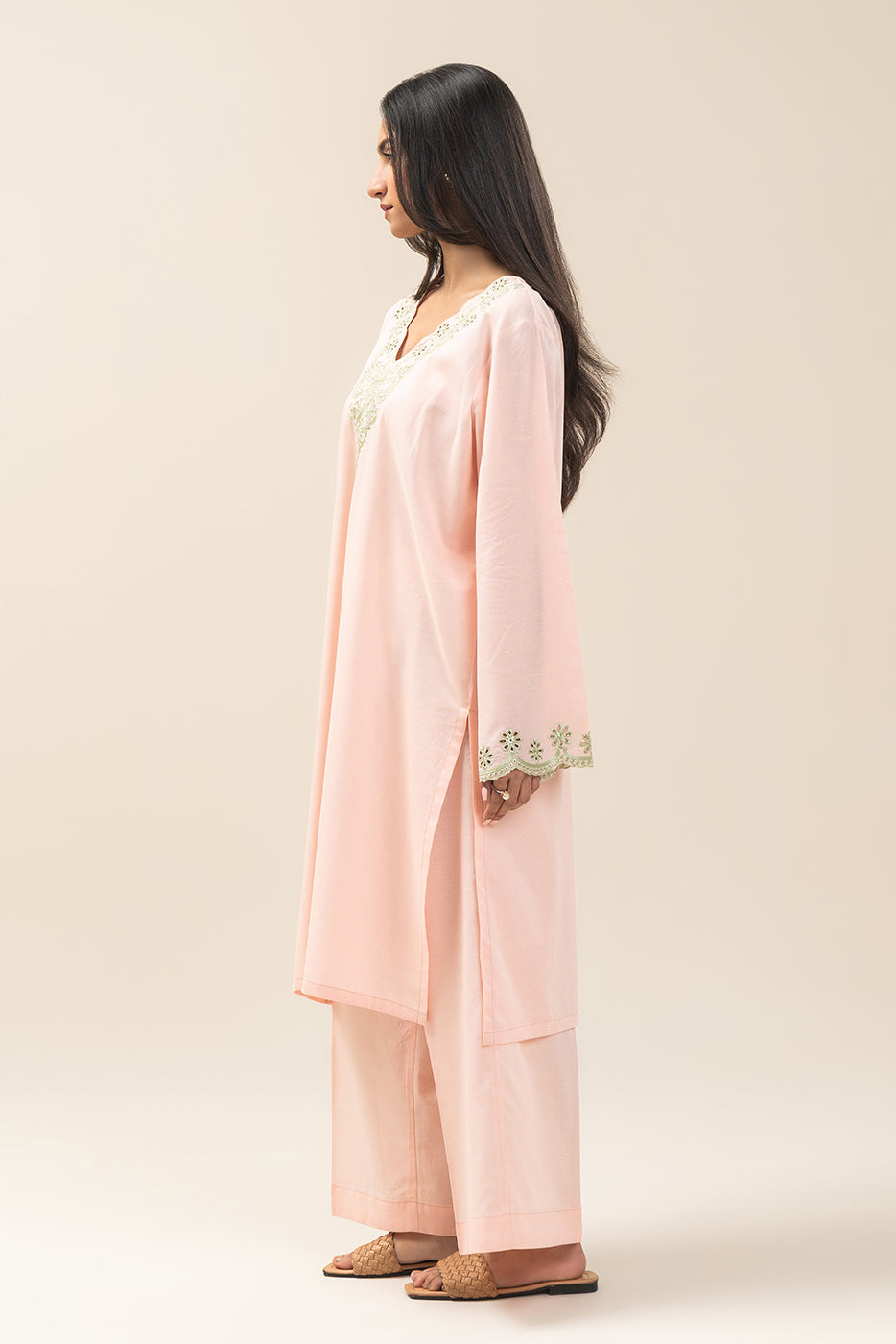 2 PIECE EMBROIDERED NEON NEPS SUIT (PRET)
