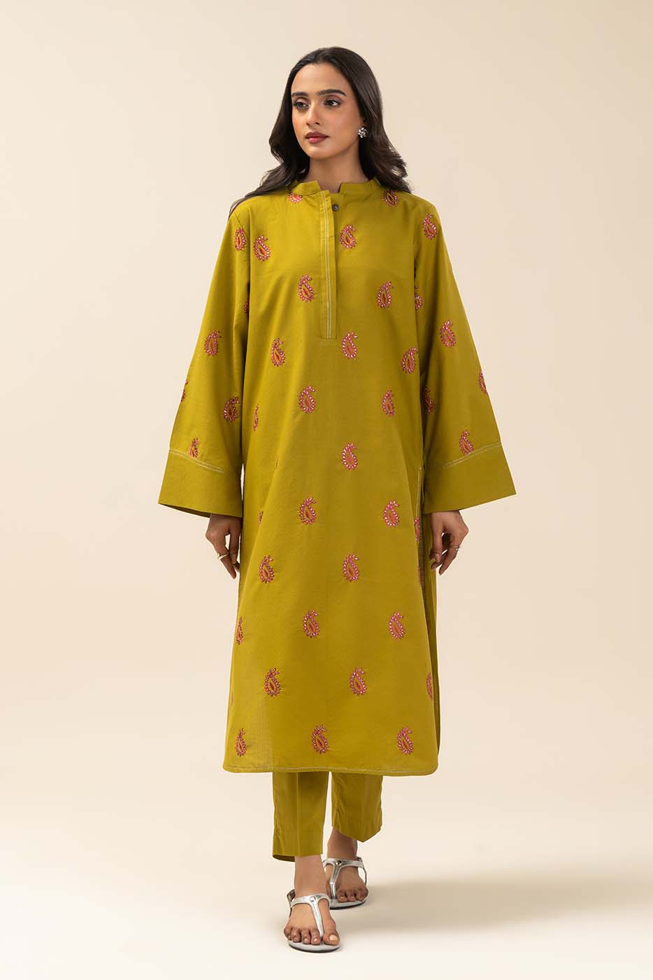 2 Piece Embroidered Dobby Suit (Pret)