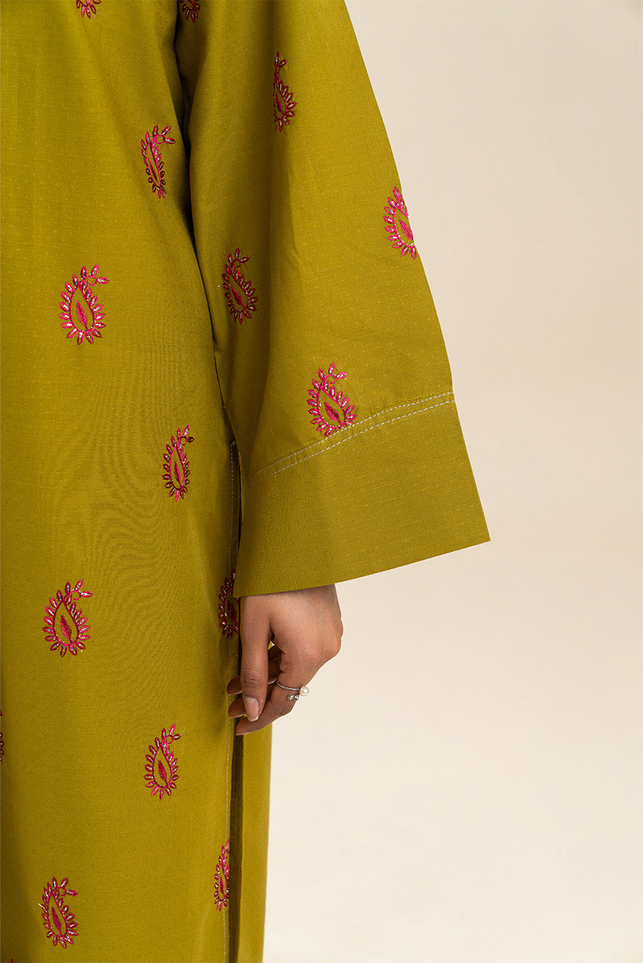 2 Piece Embroidered Dobby Suit (Pret)