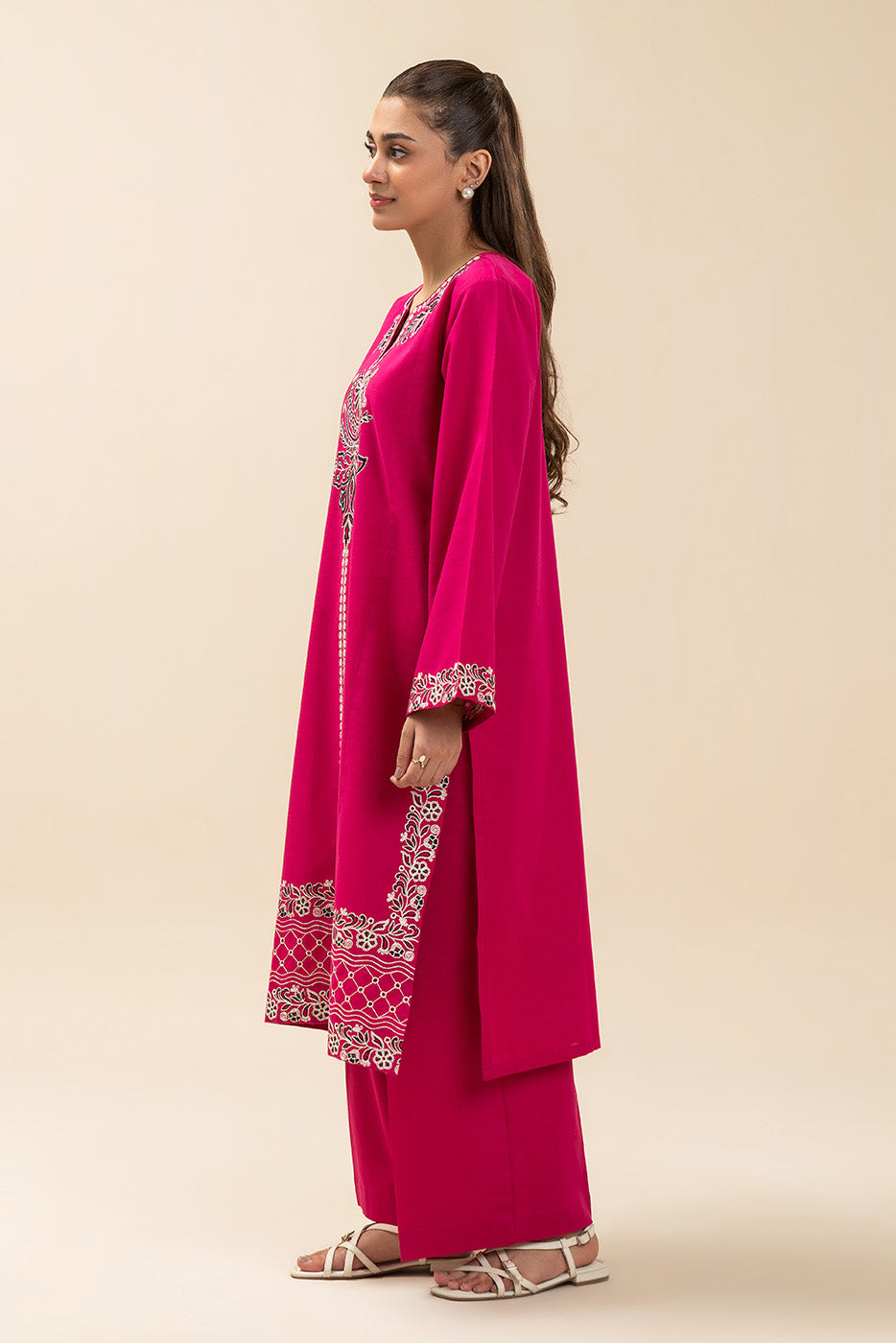 2 PIECE EMBROIDERED CD SLUB SUIT (PRET)