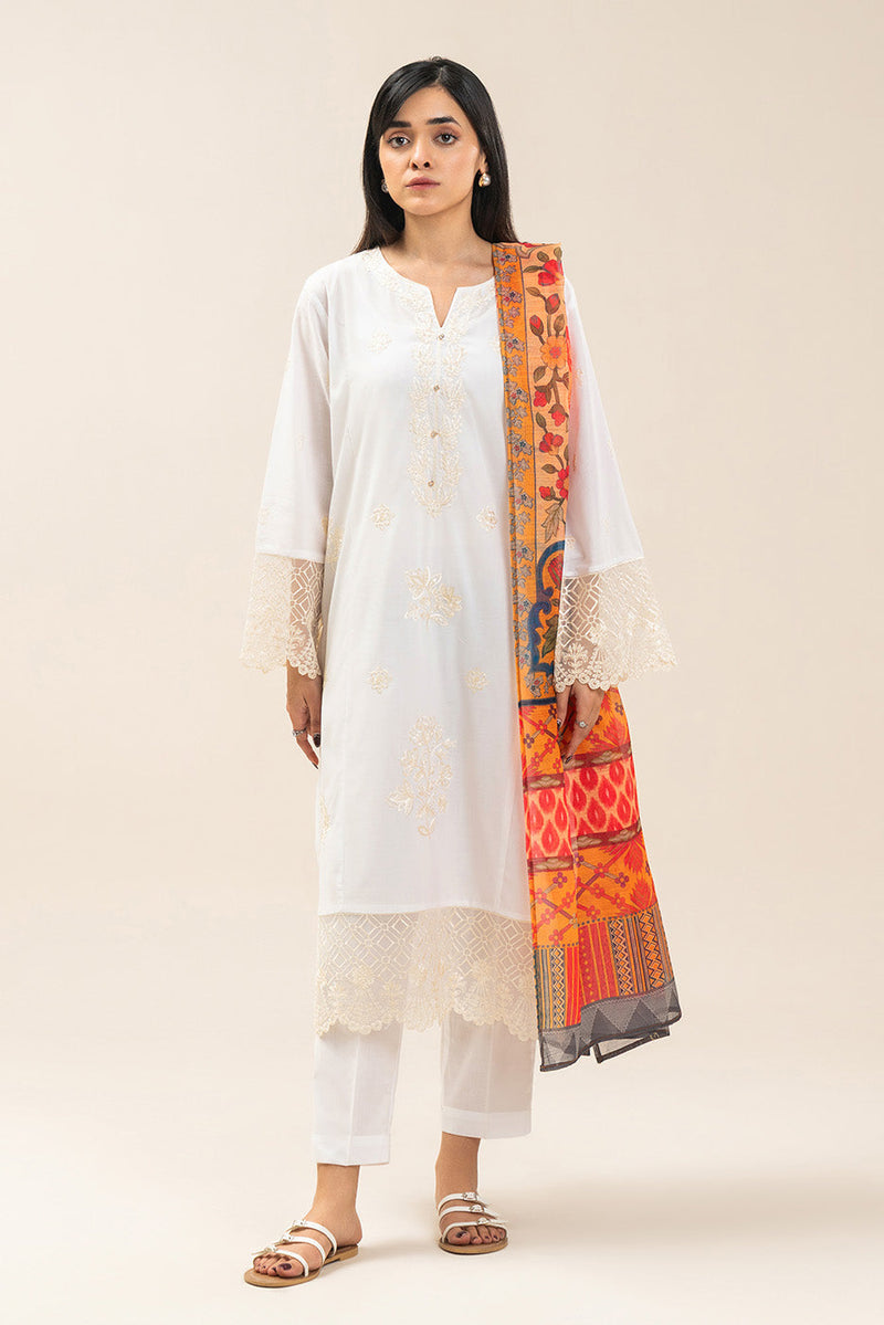 3 Piece Embroidered Lawn Suit (Pret)