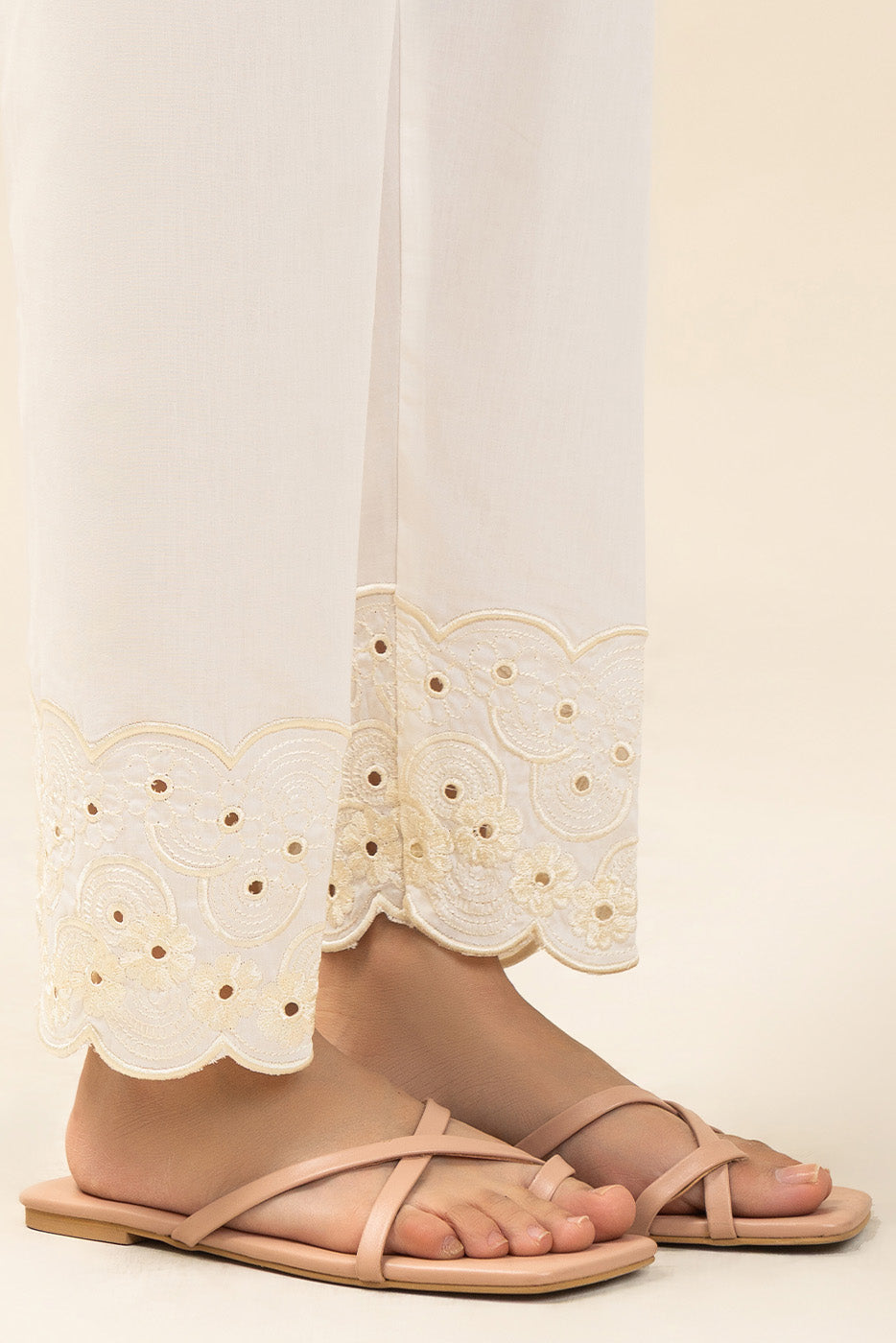 Embroidered Straight Pants