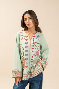 EMBROIDERED SLUB TOP (FLOW)