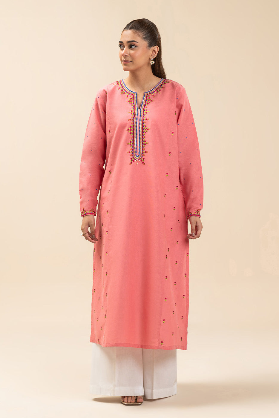 EMBROIDERED SLUB SHIRT (PRET)