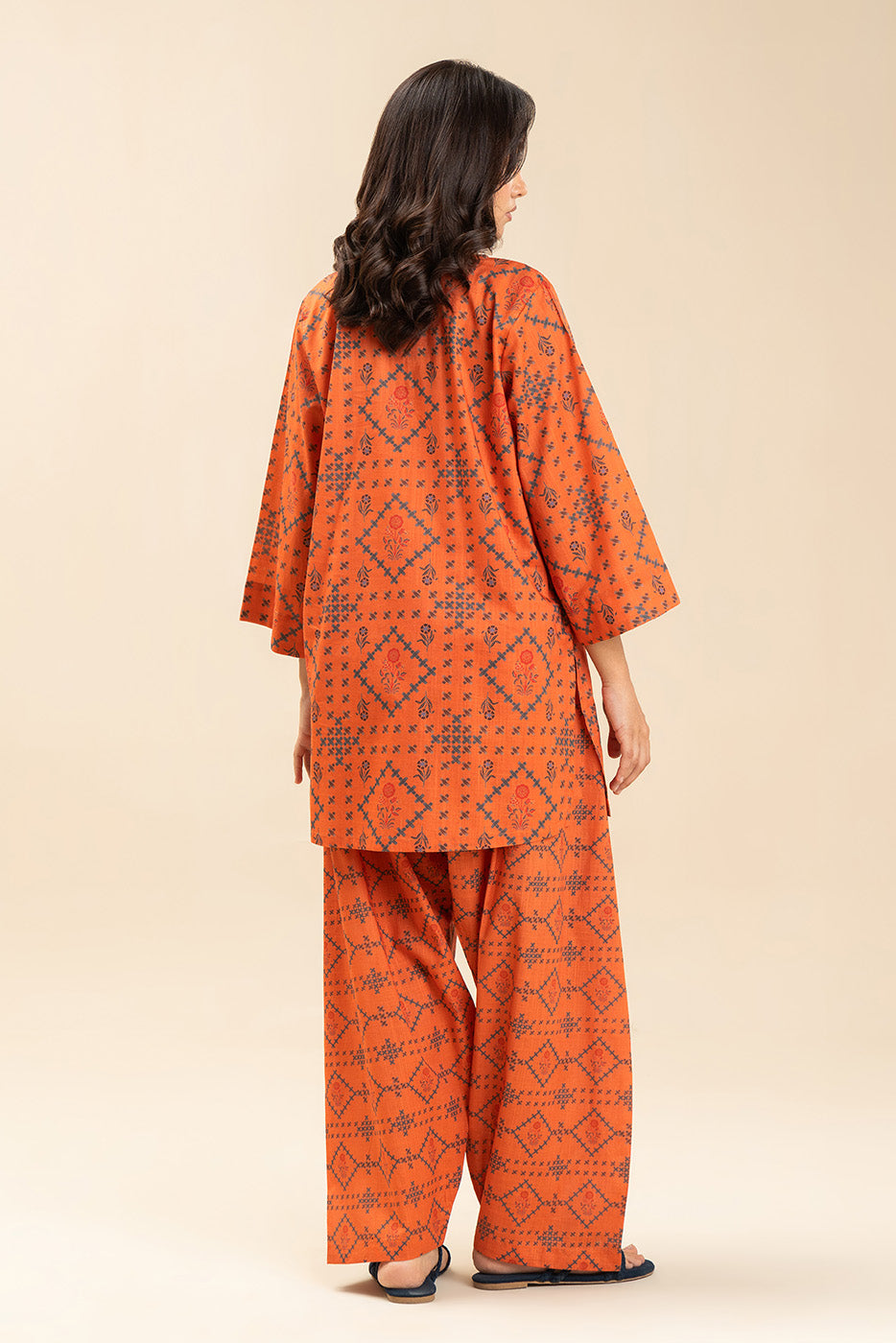 PRINTED TWO WAY SLUB SHIRT (PRET)