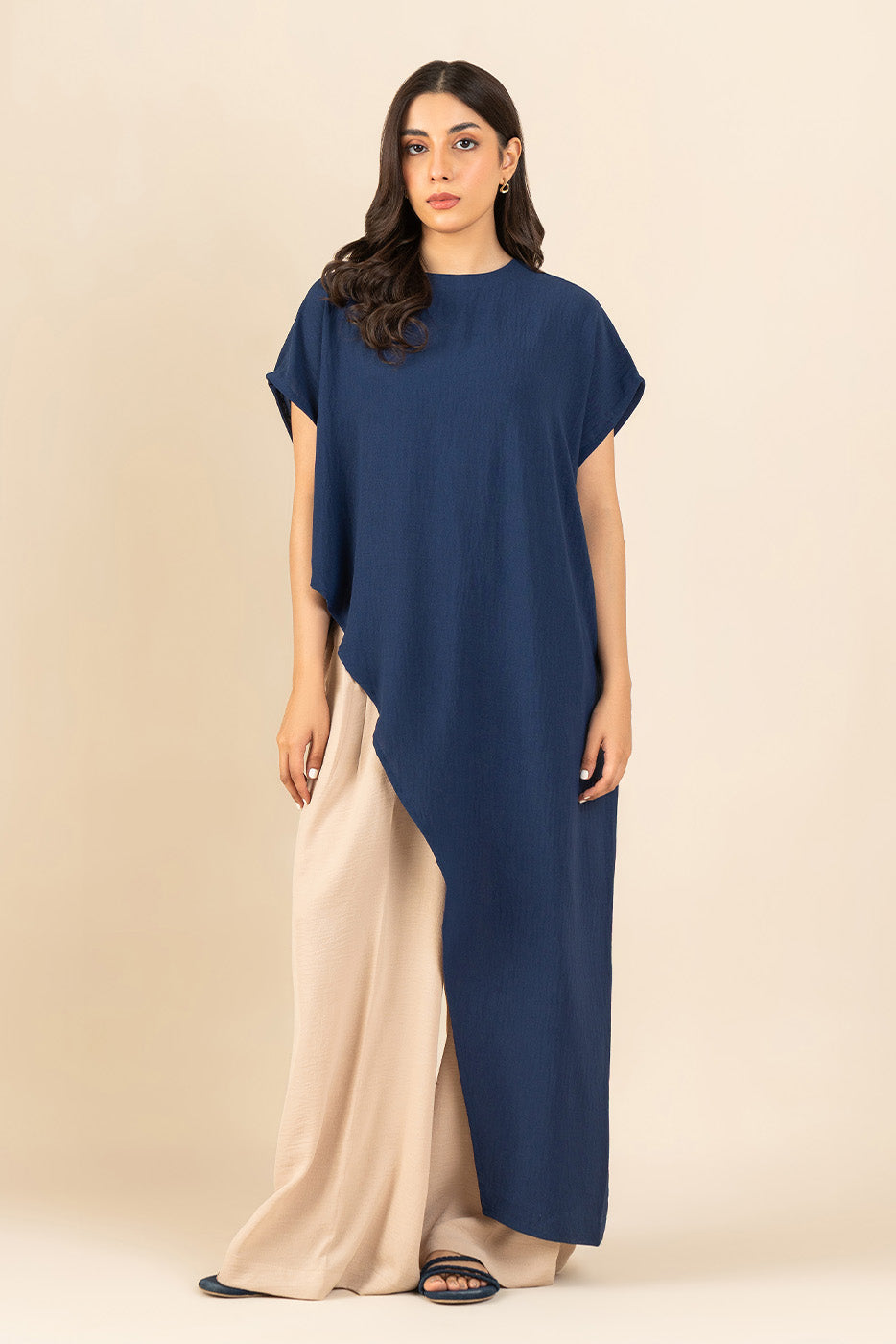 SOLID POLY CREPE SHIRT ( FLOW )