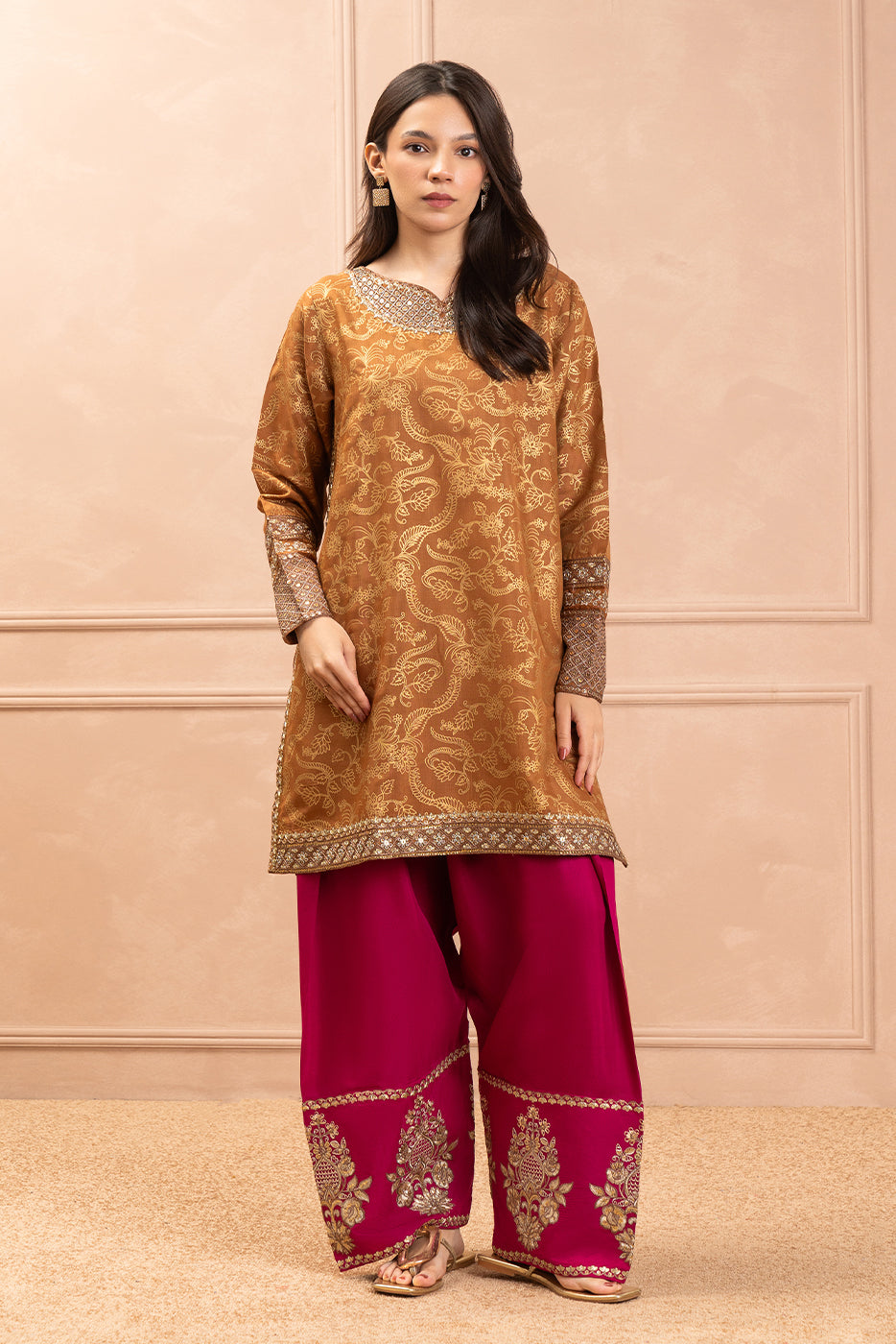 2 PIECE EMBROIDERED RAW SILK SUIT (LUXURY PRET)