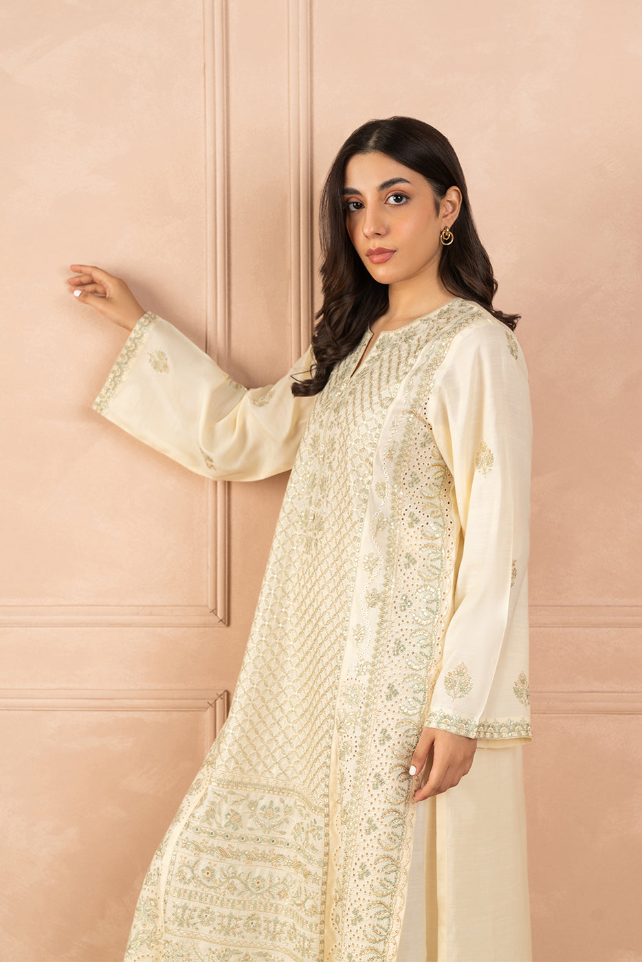 2 PIECE EMBROIDERED RAW SILK SUIT (LUXURY PRET)