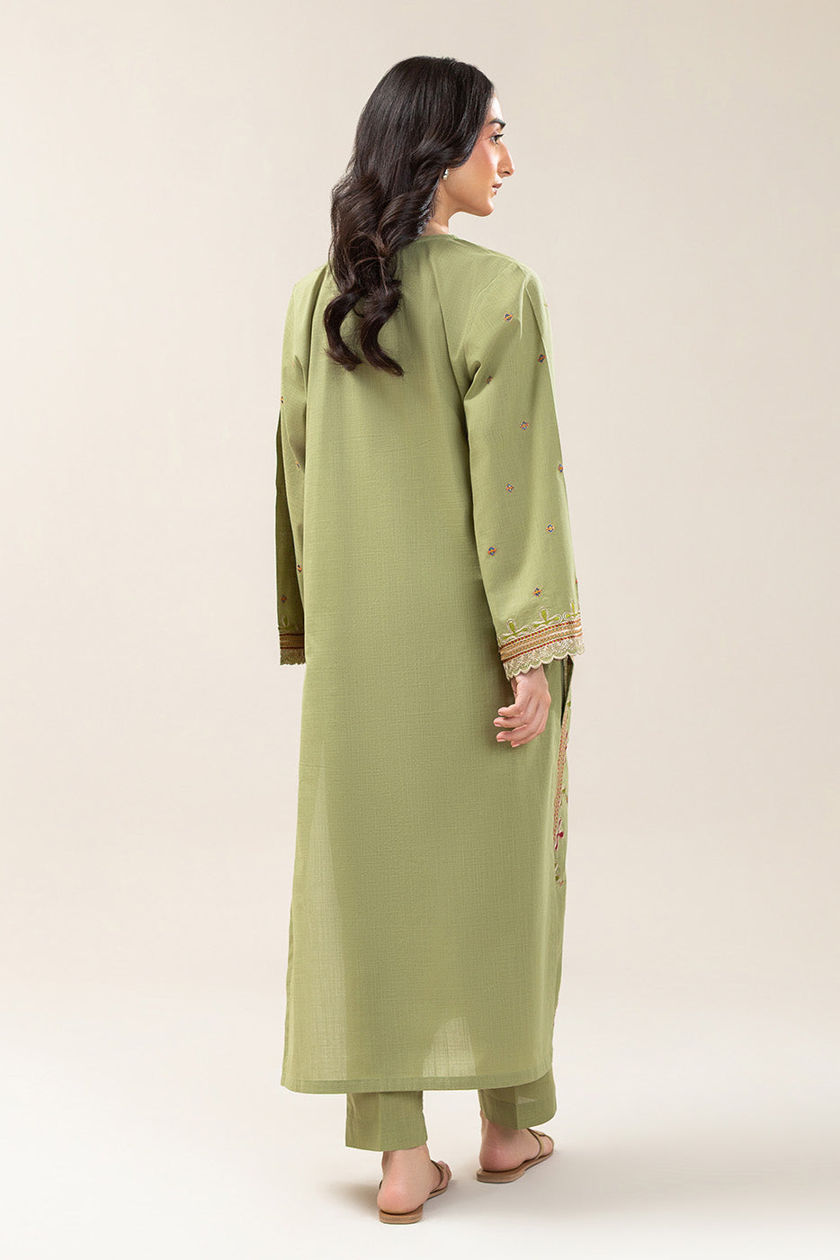 2 Piece Embroidered Two Way Slub Suit (Pret)