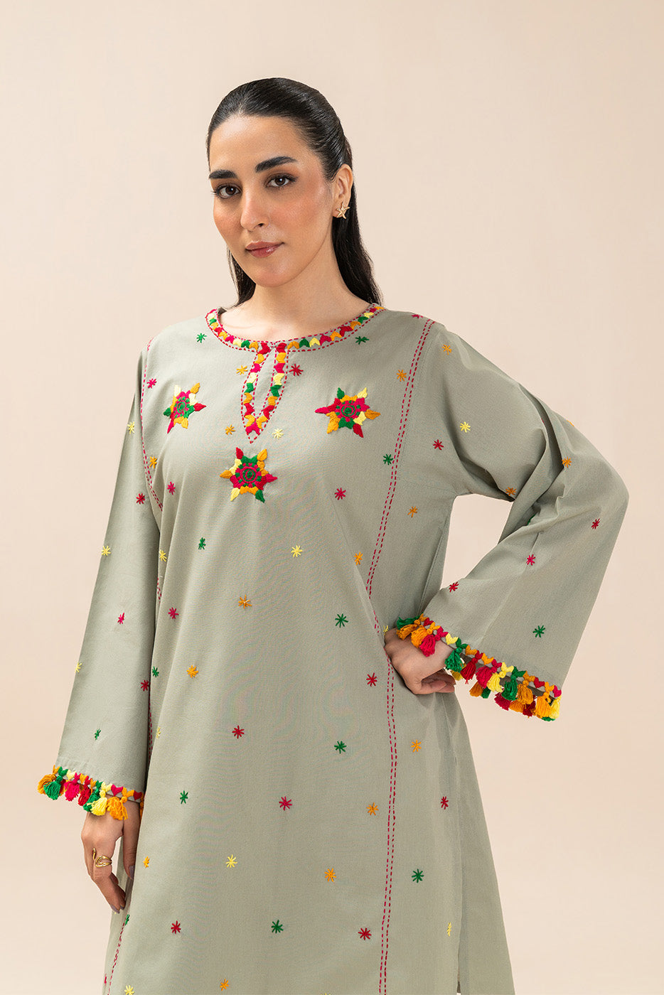 Embroidered Yarn Dyed Shirt (Pret)