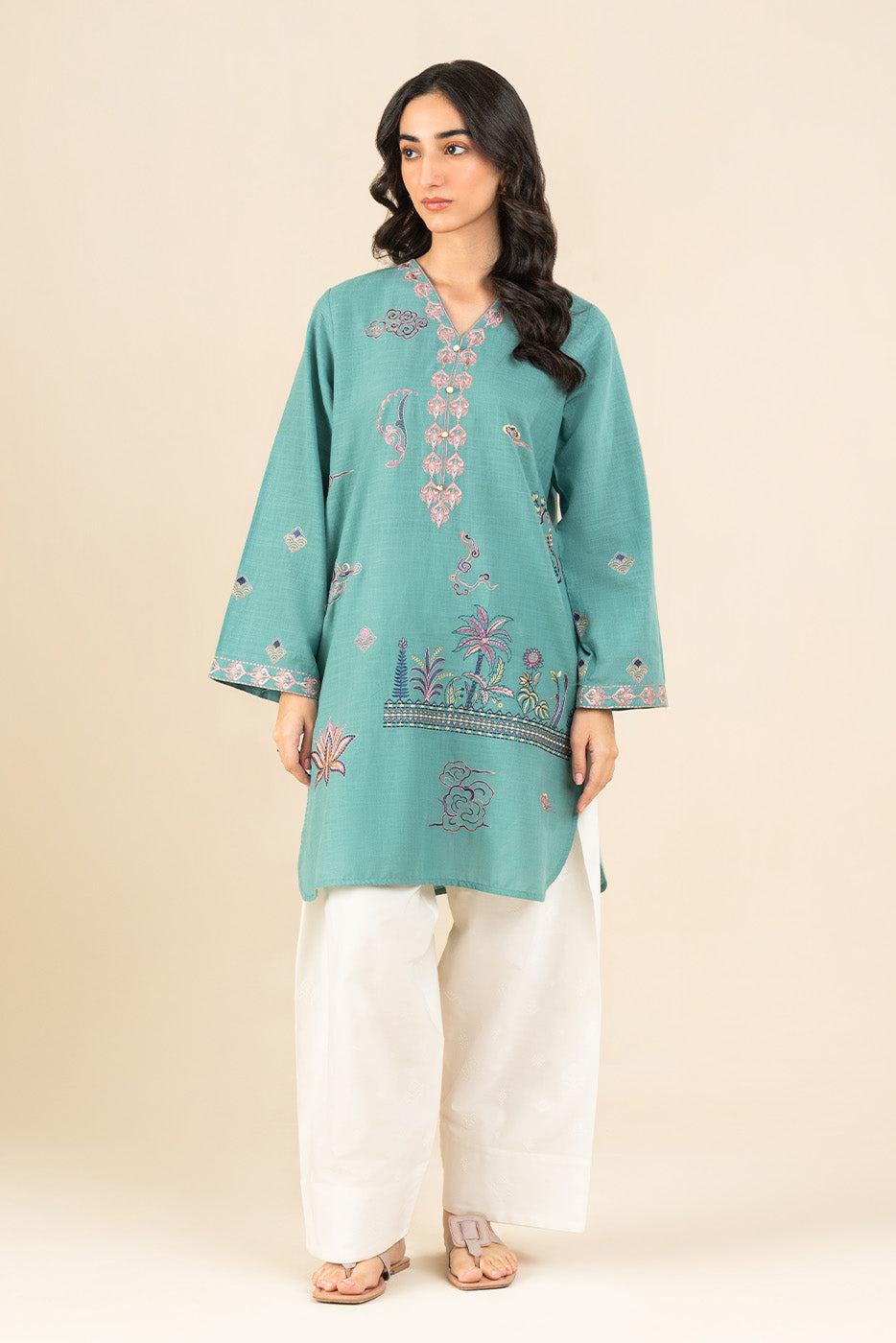 EMBROIDERED SLUB COTTON TOP (FLOW)