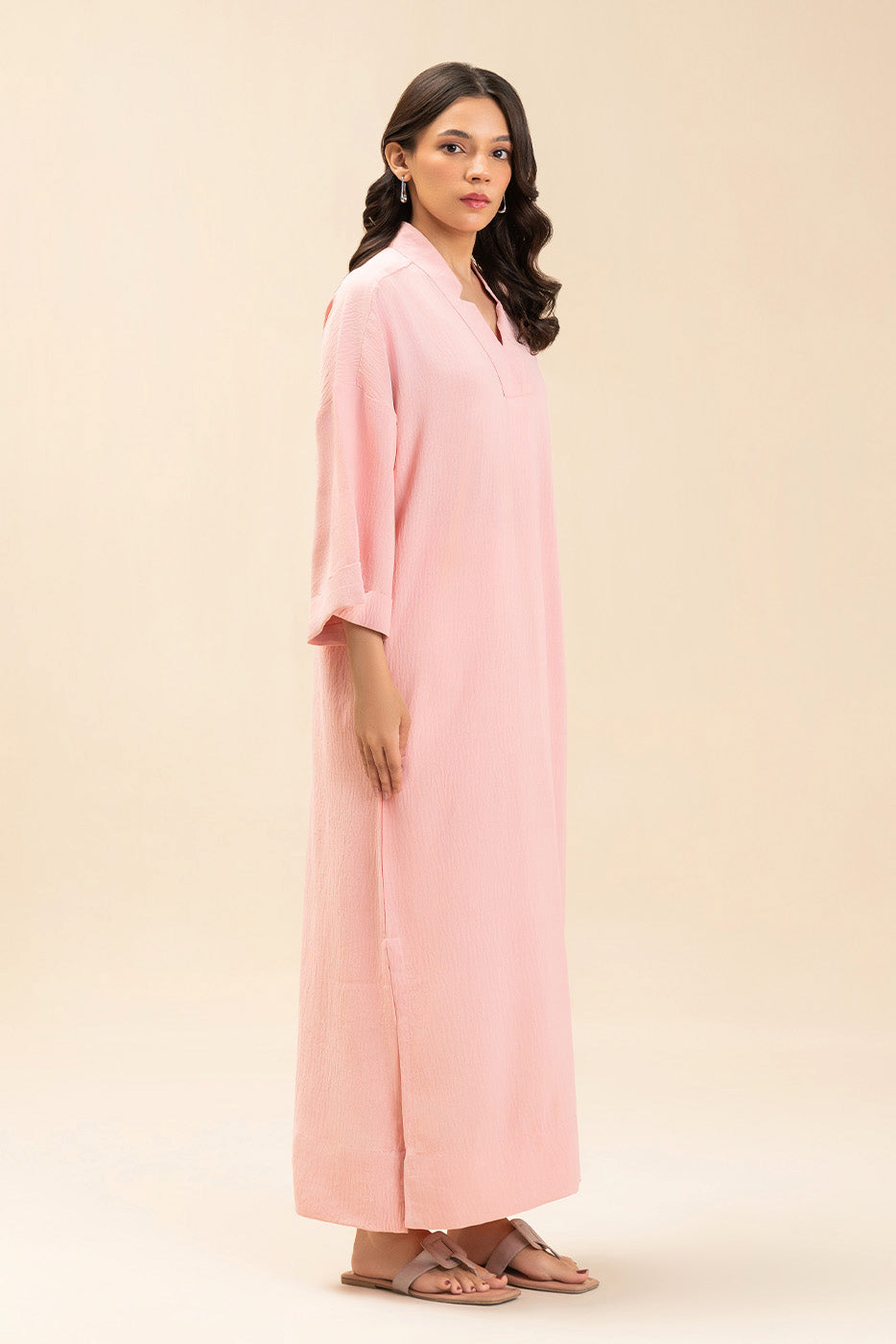 SOLID POLY CREPE DRESS (FLOW)