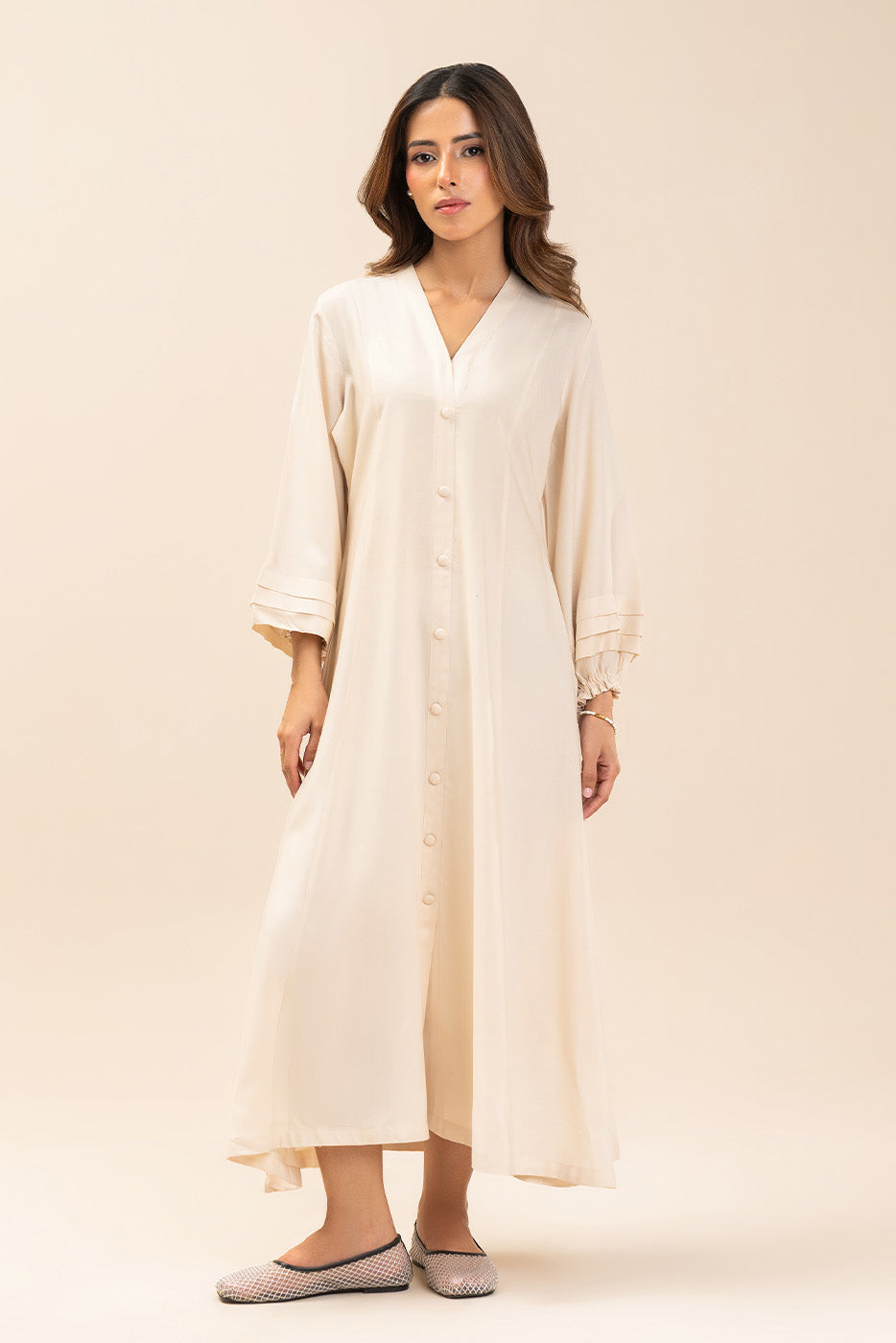 PRINTED YARN DYED DRESS (FLOW)